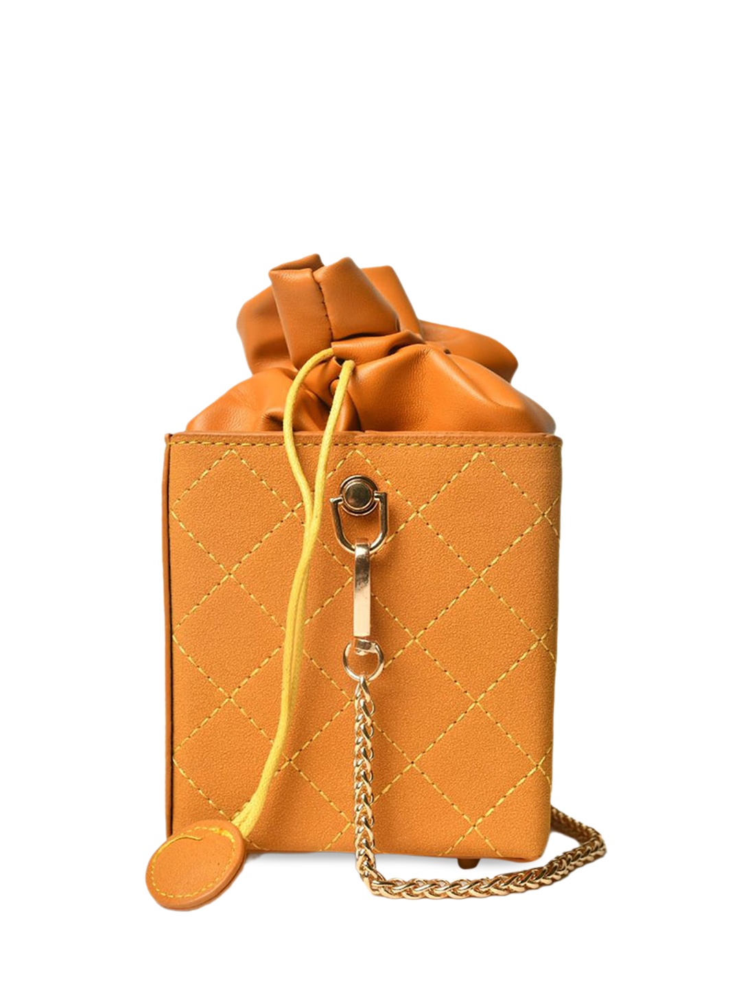 

INKMILAN Bucket Sling Bag With Quilted, Yellow