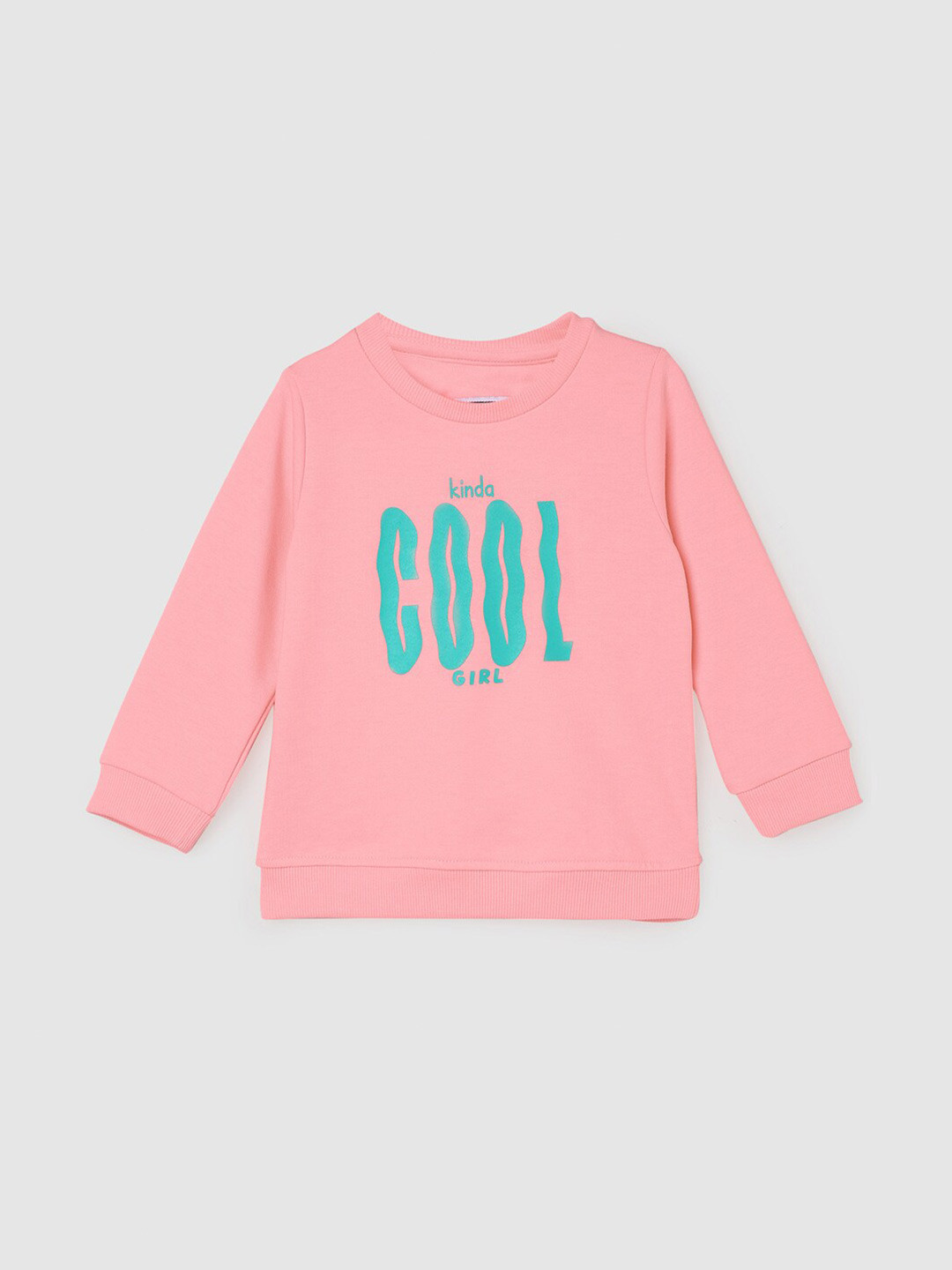 

max Infant Girls Typography Printed Sweatshirt, Pink