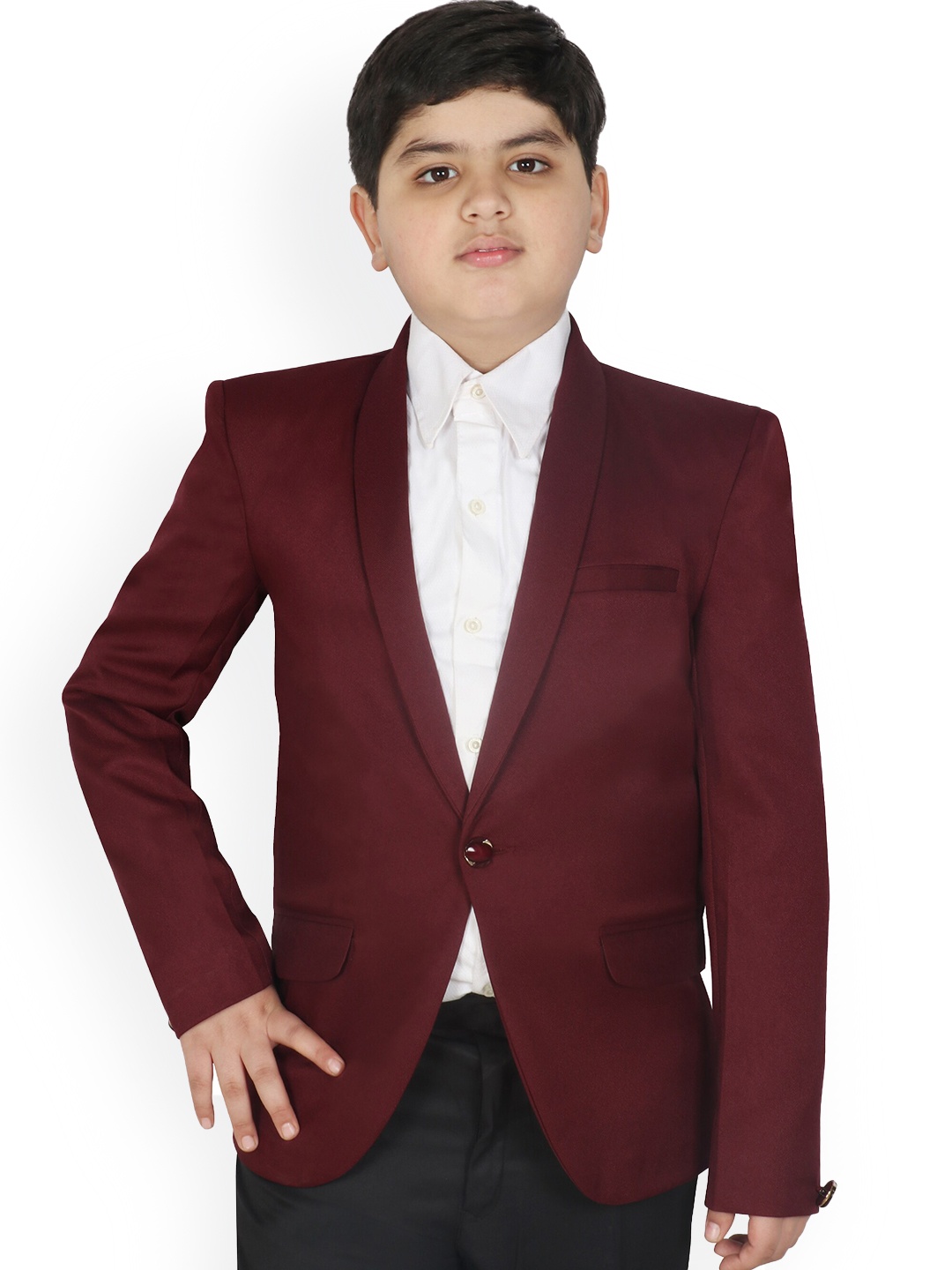 

SG YUVRAJ Boys Single Breasted Blazer, Maroon