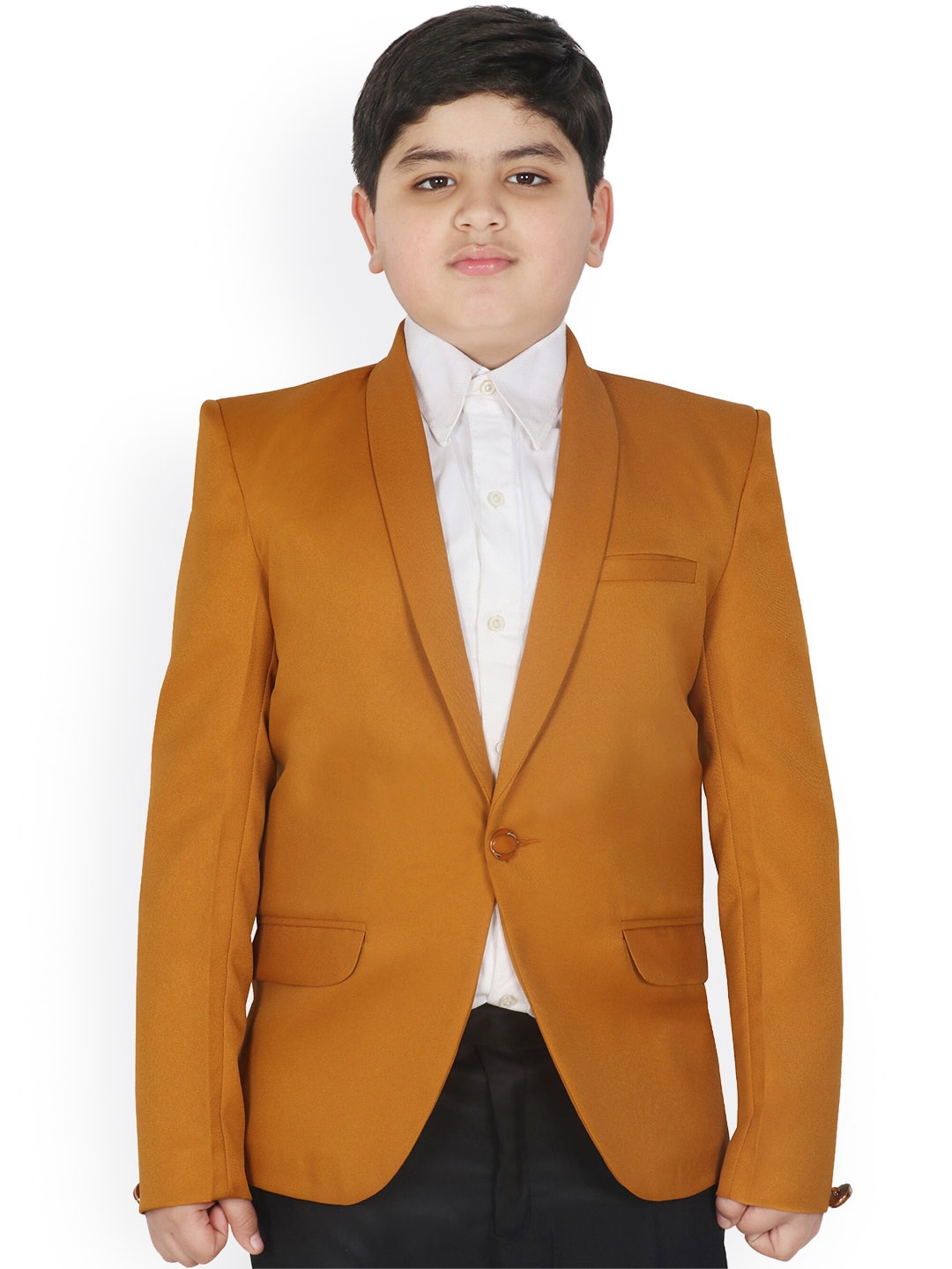 

SG YUVRAJ Boys Single-Breasted Blazers, Mustard