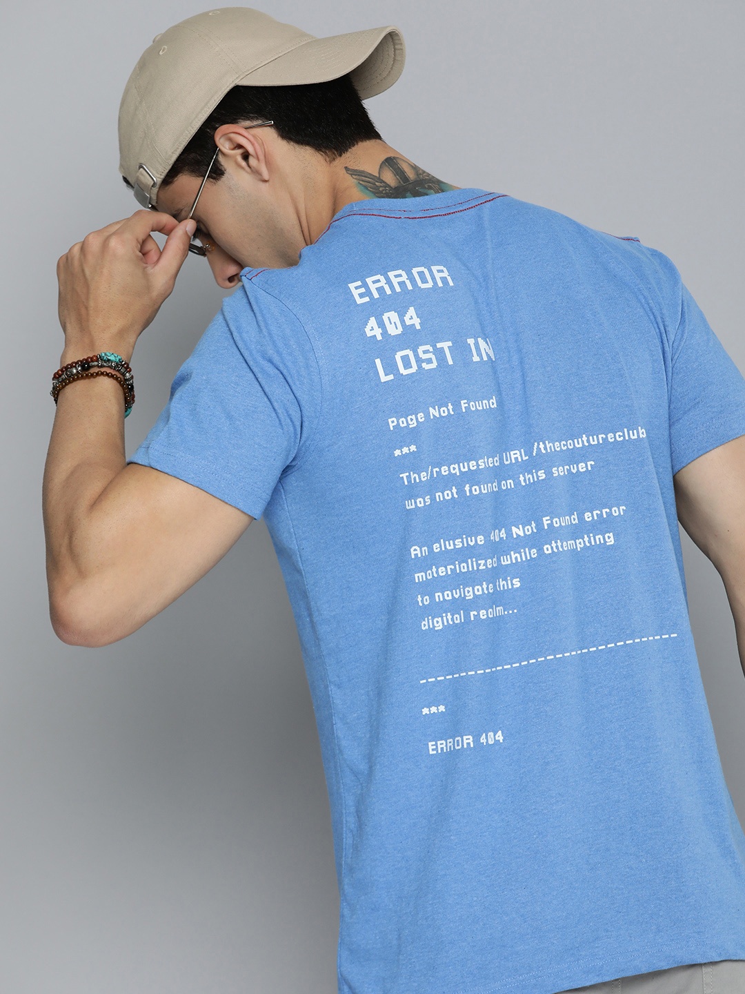 

R.Code by The Roadster Life Co. Men Typography Printed T-shirt, Turquoise blue