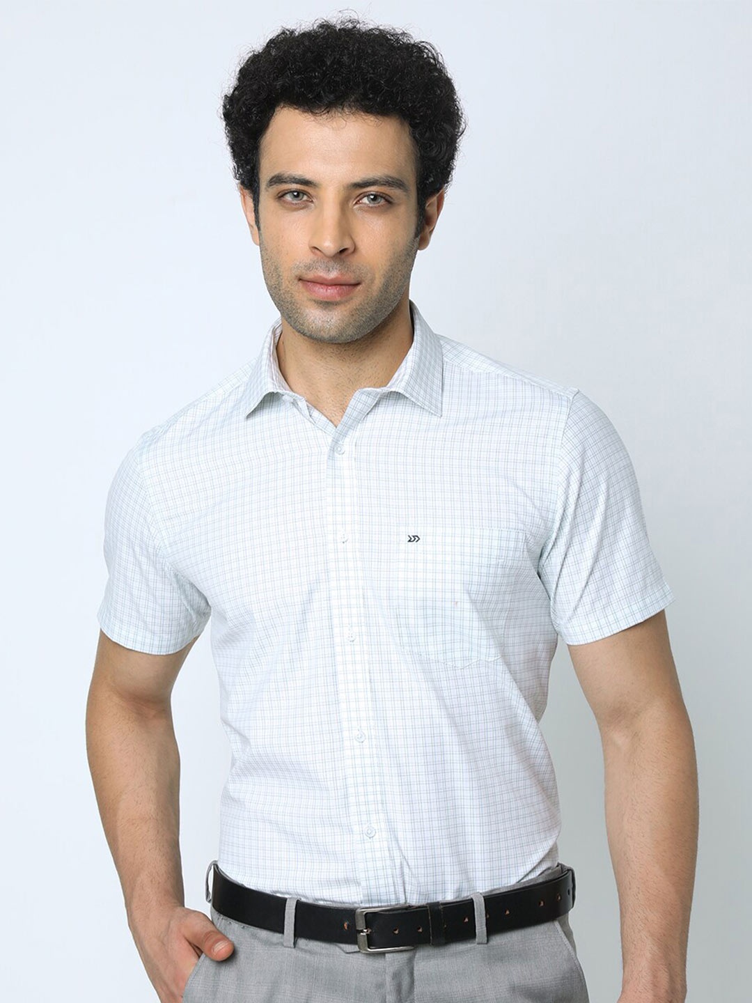 

INSPIRO Checked Cotton Formal Shirt, White