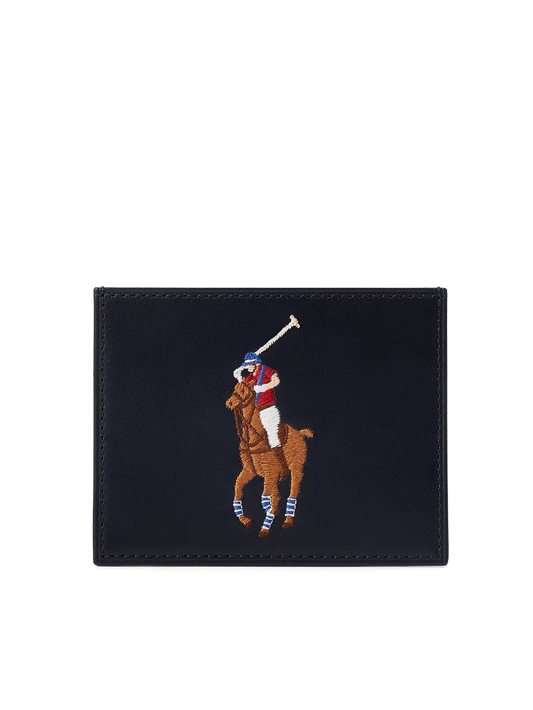 

Polo Ralph Lauren Big Pony Printed Leather Card Case Wallet, Navy blue