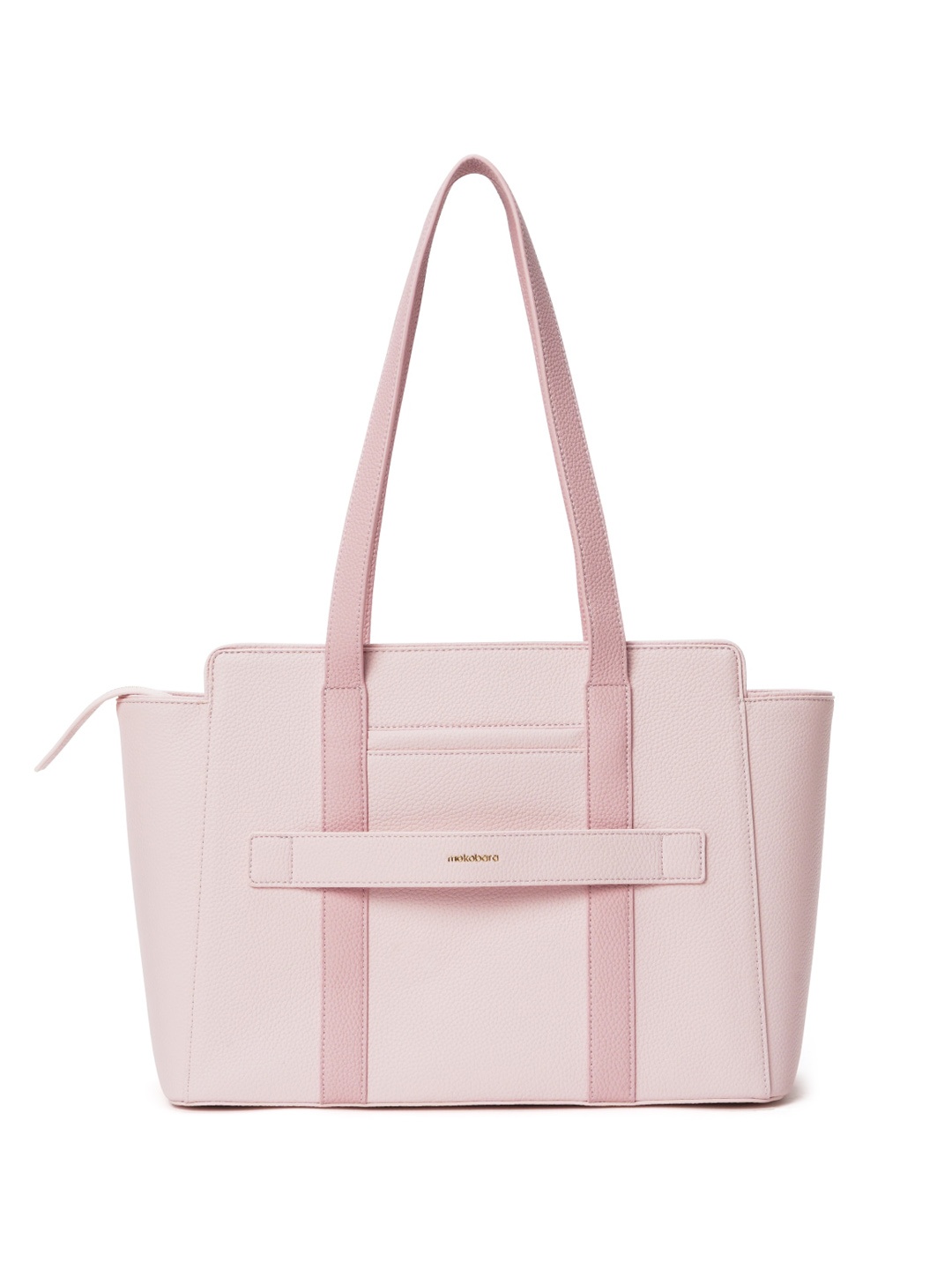 

MOKOBARA Leather Structured Sunflower Tote, Pink