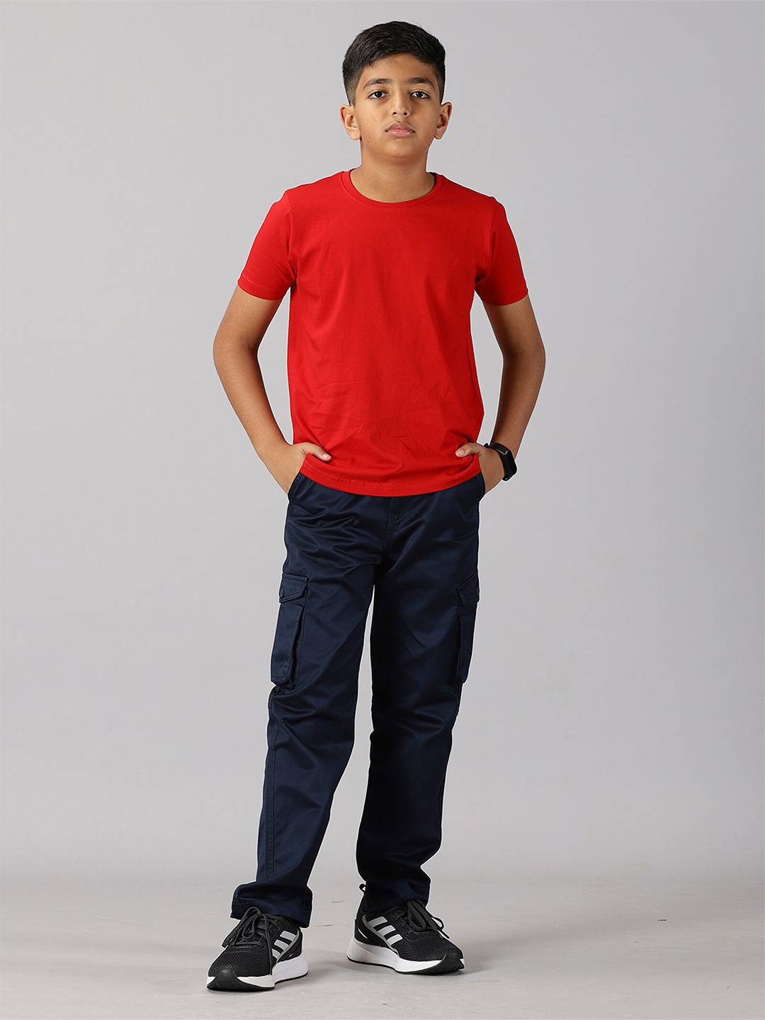 

KiddoPanti Boys Pure Cotton T-shirt With Trousers, Red