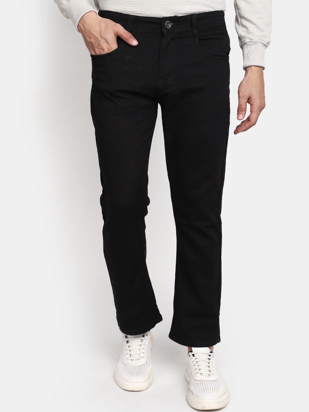 

V-Mart Men Regular Fit Mid-Rise Cotton Jeans, Black