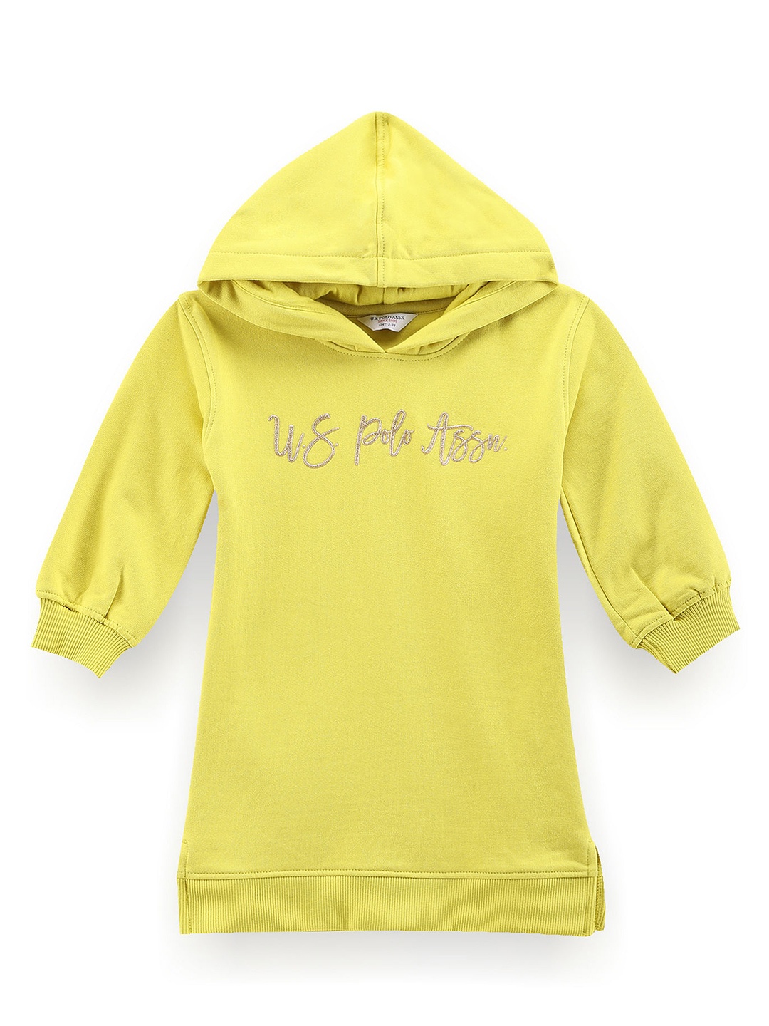 

U.S. Polo Assn. Kids Girls Hooded Cotton Dress, Green