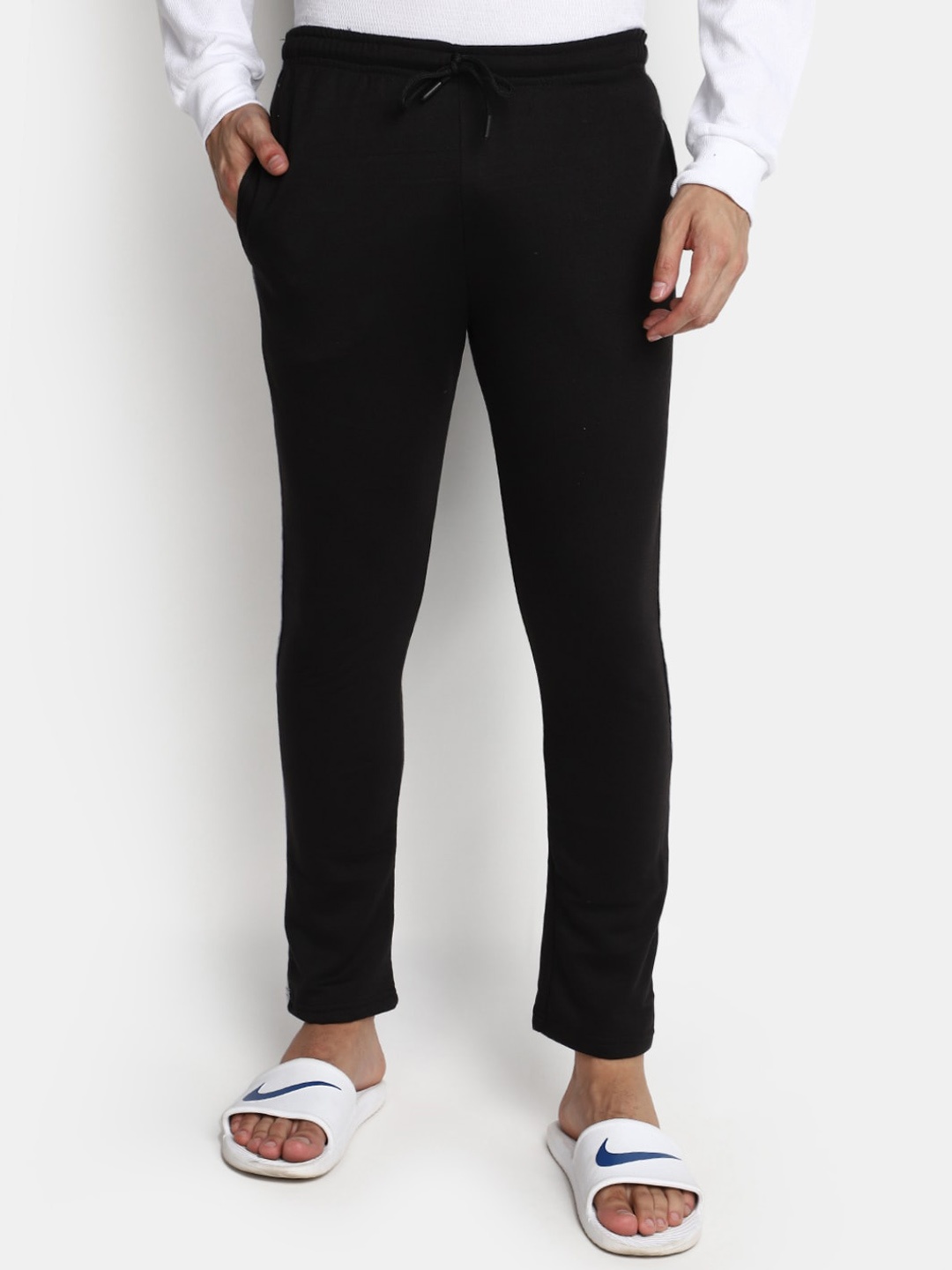 

V-Mart Men Cotton Track Pants, Black