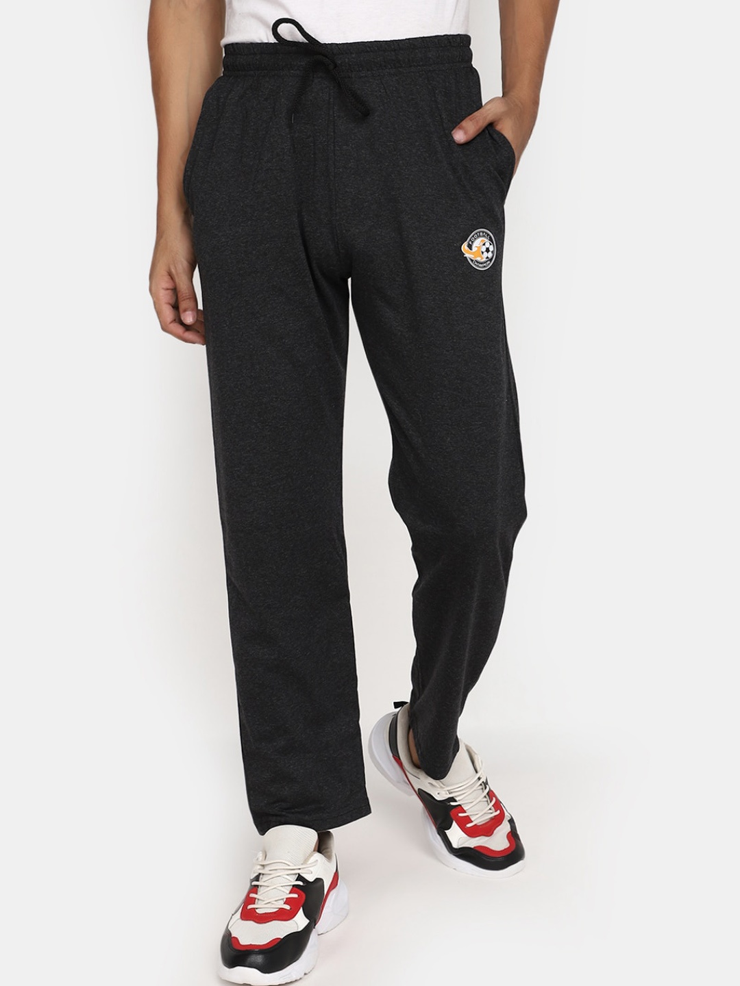 

V-Mart Men Mid Rise Straight Track Pants, Grey