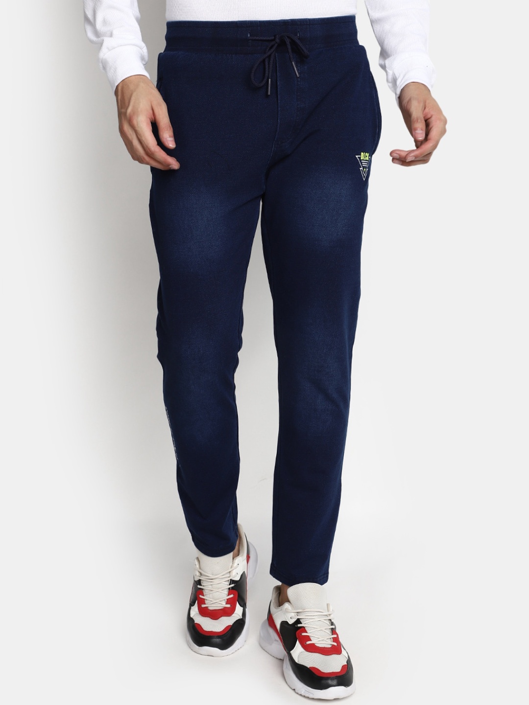 

V-Mart Men Mid-Rise Cotton Track Pants, Navy blue