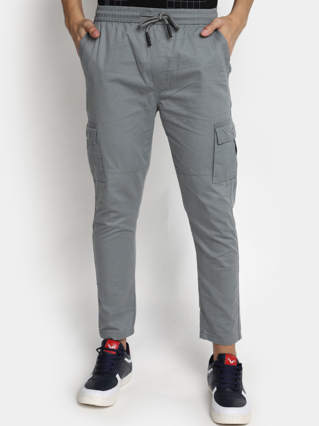 

V-Mart Men Mid Rise Cotton Track Pant, Grey