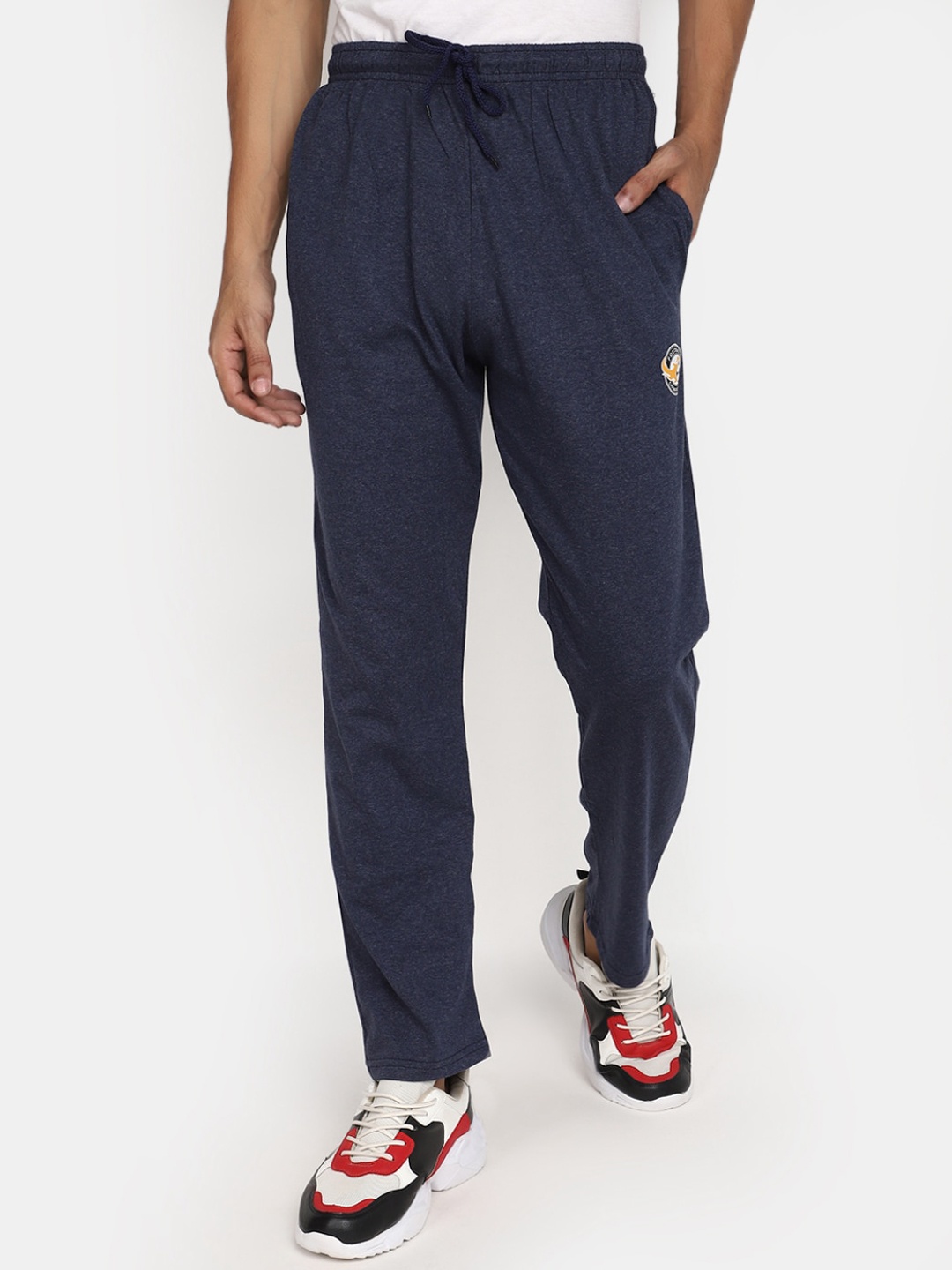 

V-Mart Men Mid-Rise Straight Cotton Track Pants, Grey