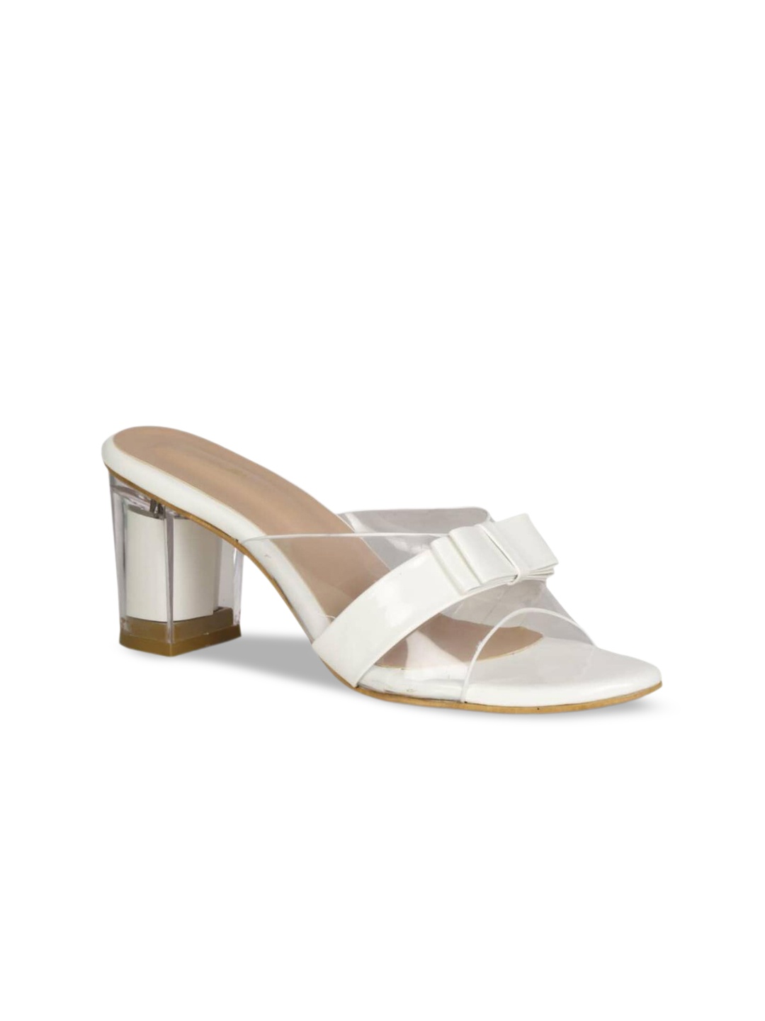 

Myra Colourblocked Block Heels, White