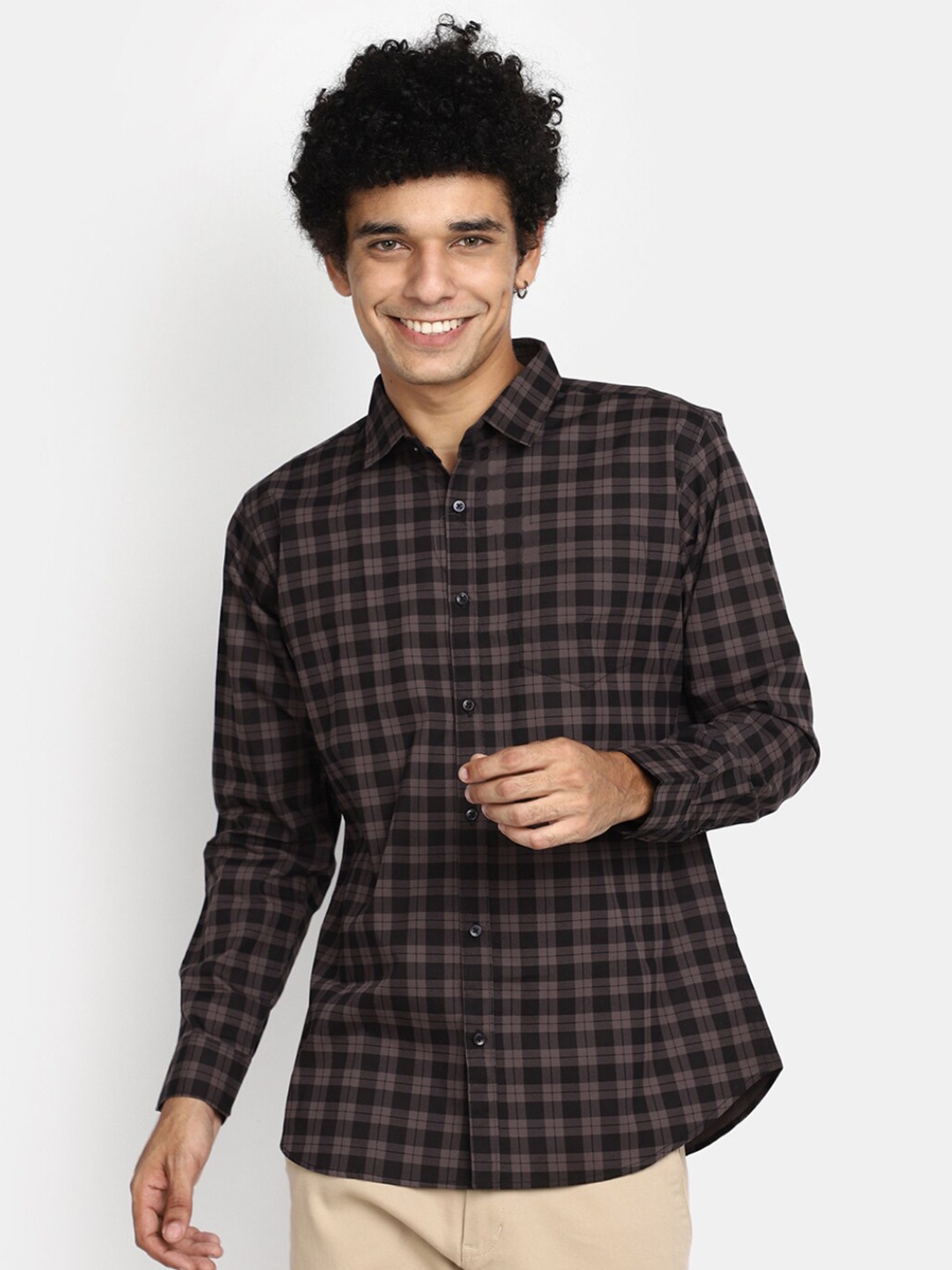 

V-Mart Checked Casual Shirt, Grey