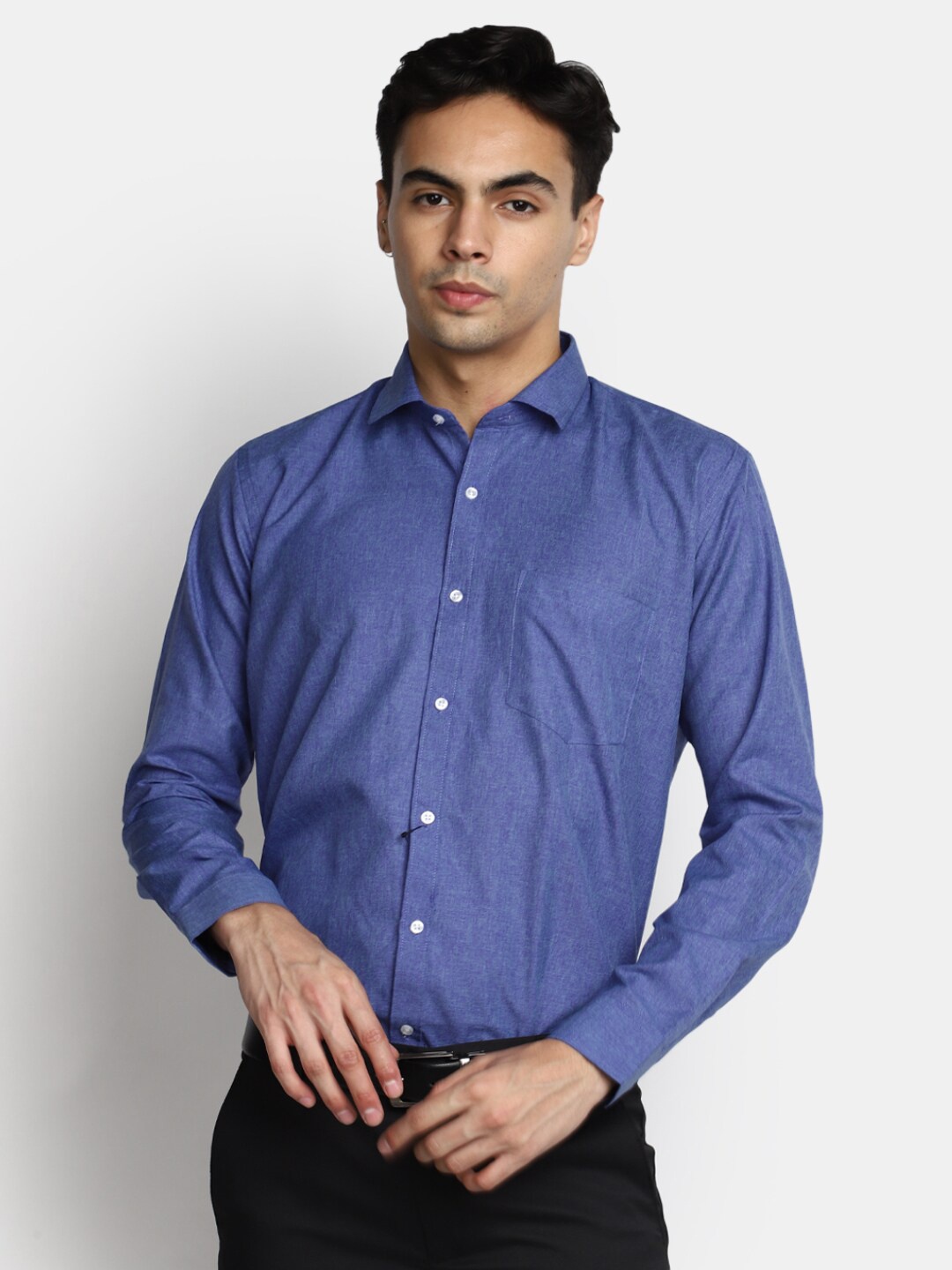 

V-Mart Spread Collar Formal Shirt, Blue