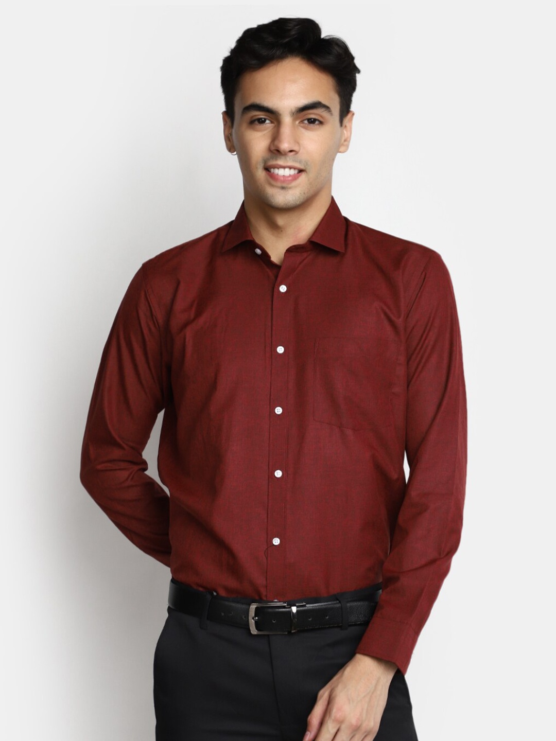 

V-Mart Cotton Formal Shirt, Maroon