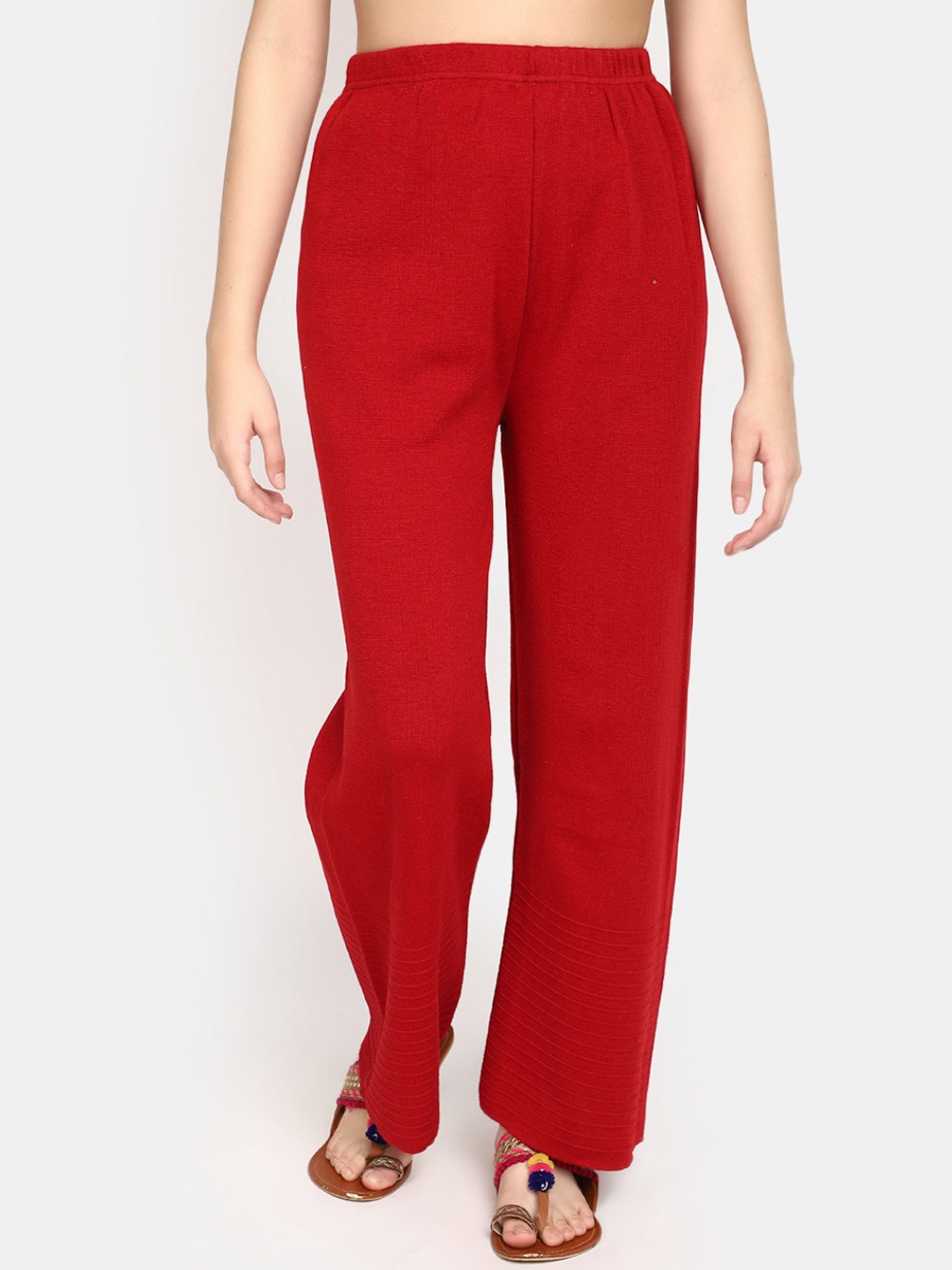 

V-Mart Women Cotton Wide Leg Palazzos, Maroon