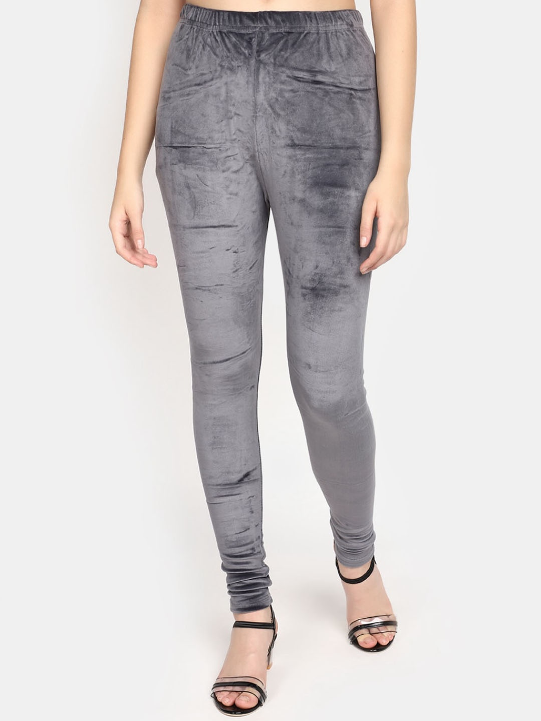 

V-Mart Knitted Churidar Length Leggings, Grey