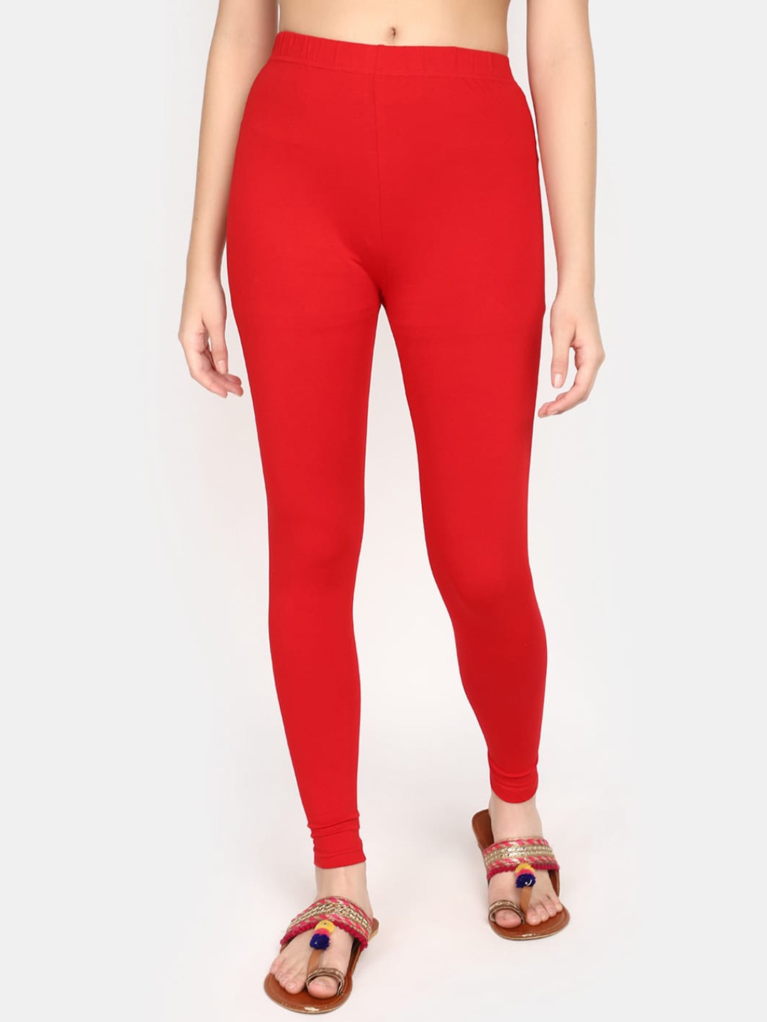 

V-Mart Churidar Length Leggings, Red