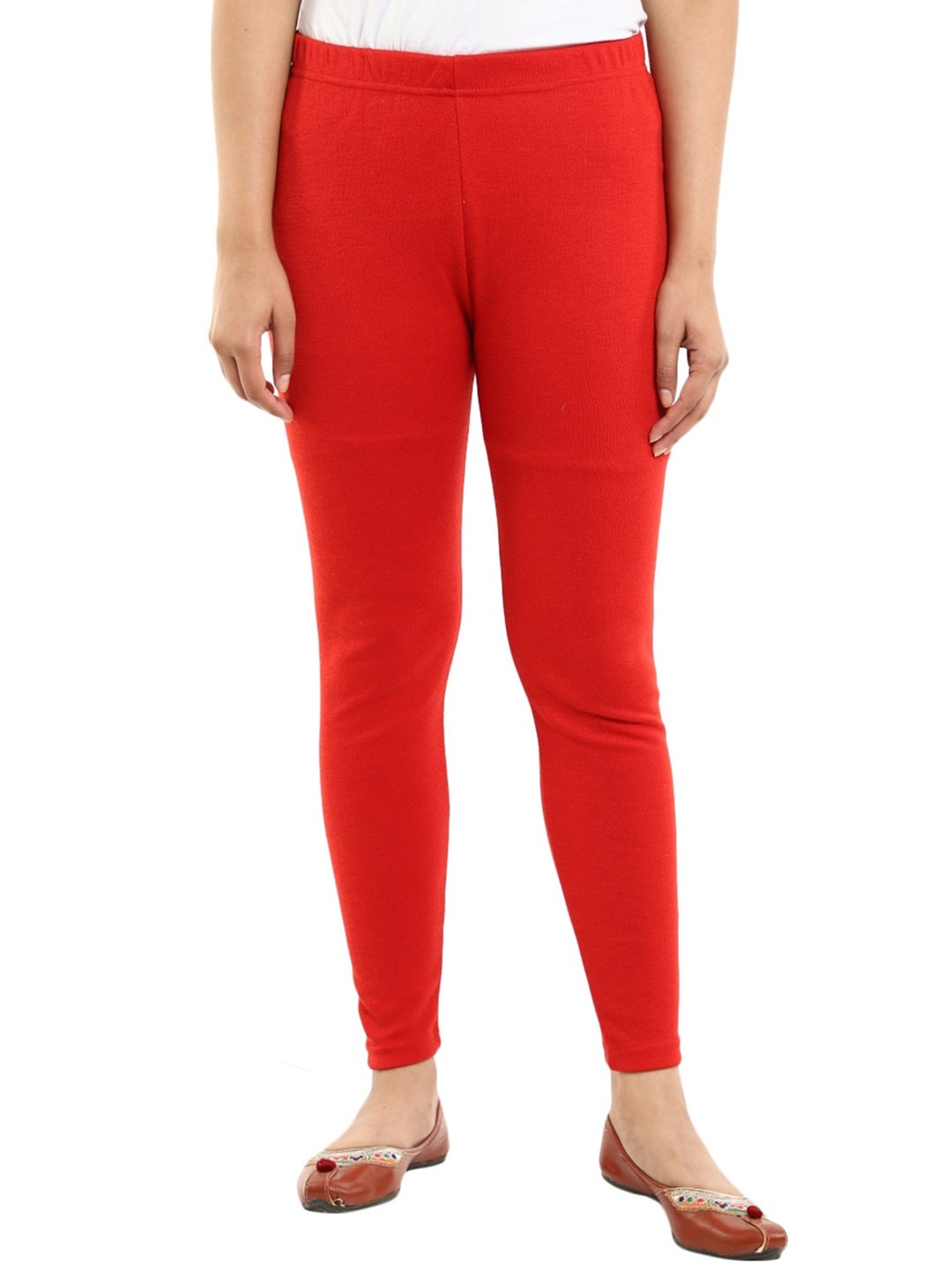 

V-Mart Ankle-Length Cotton Leggings, Red