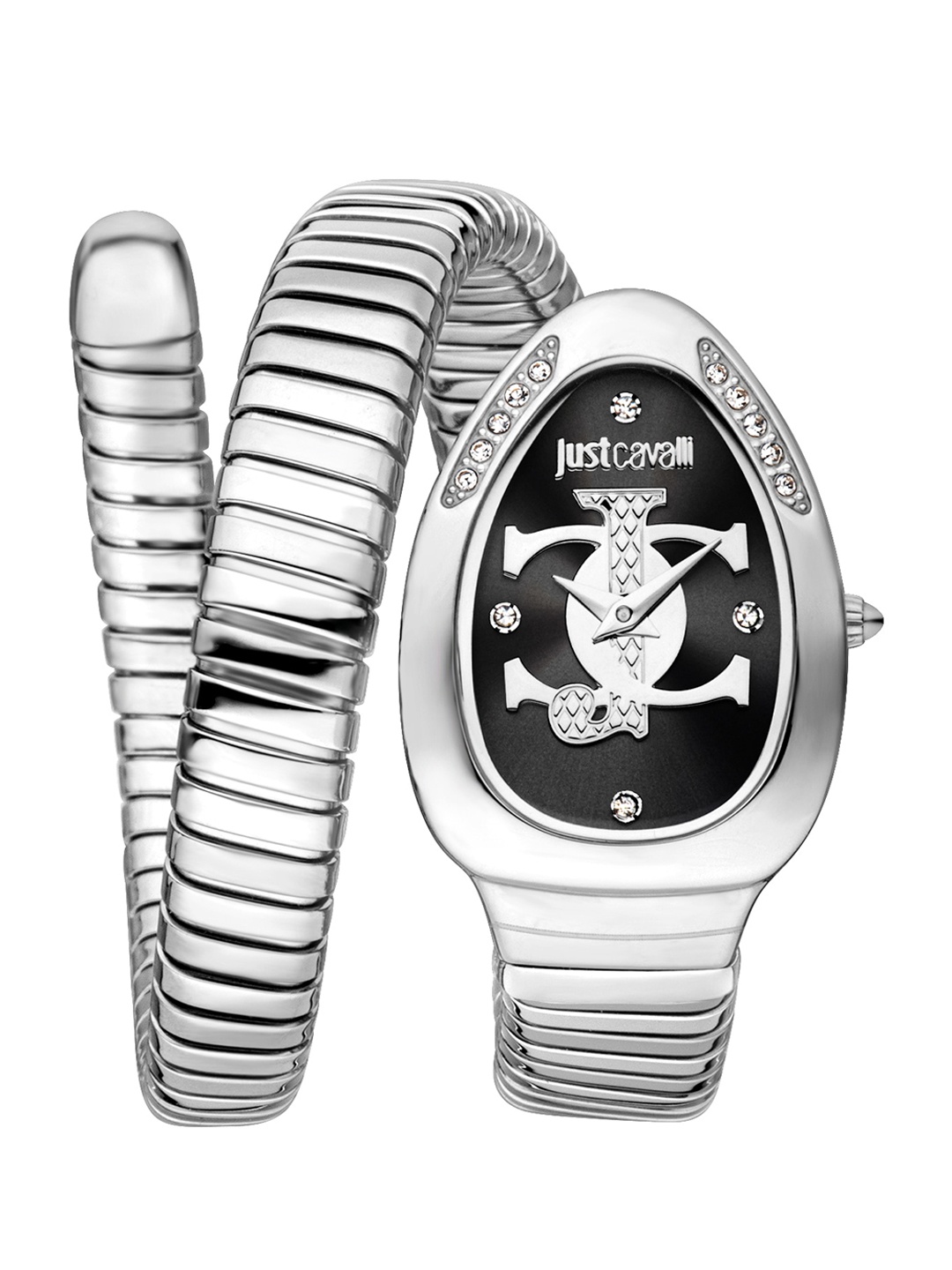 

Just Cavalli Women Embellished Dial & Wrap Around Straps Analogue Watch JC1L227M0025, Silver