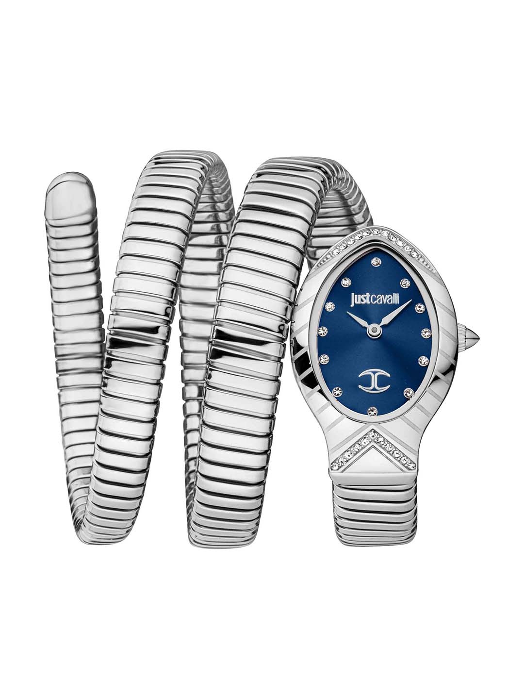 

Just Cavalli Women Silver Toned Stainless Steel Wrap Around Straps Analogue Watch