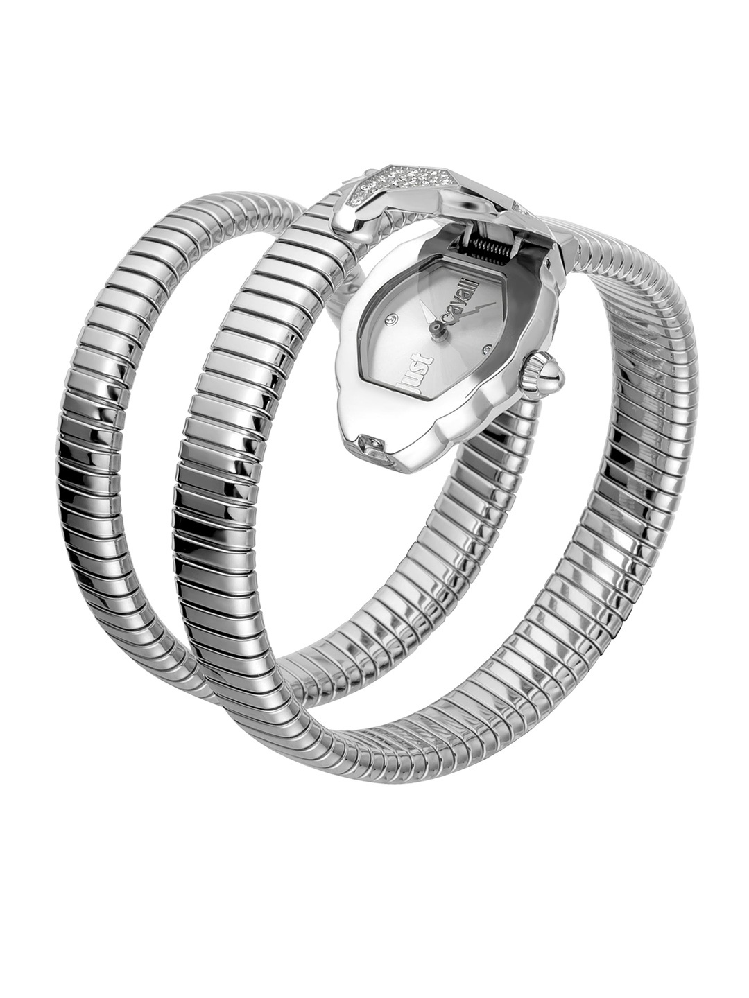 

Just Cavalli Women Stainless Steel Wrap Around Straps Analogue Watch JC1L073M0015, Silver
