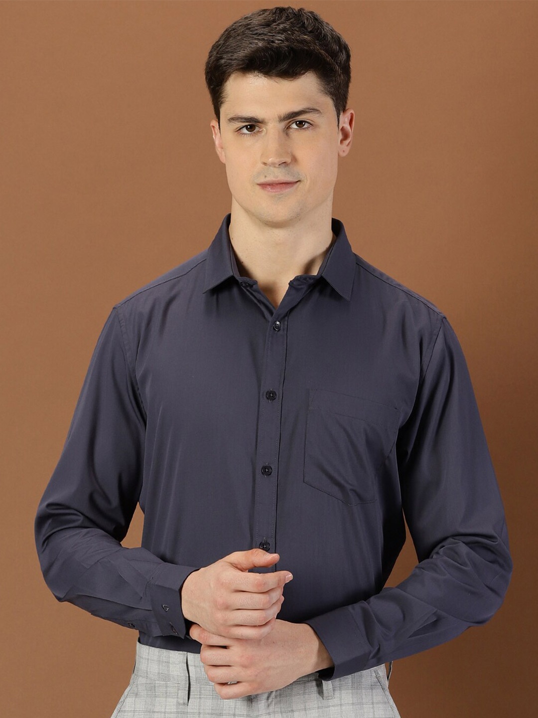 

INVICTUS Original Cotton Formal Shirt, Navy blue