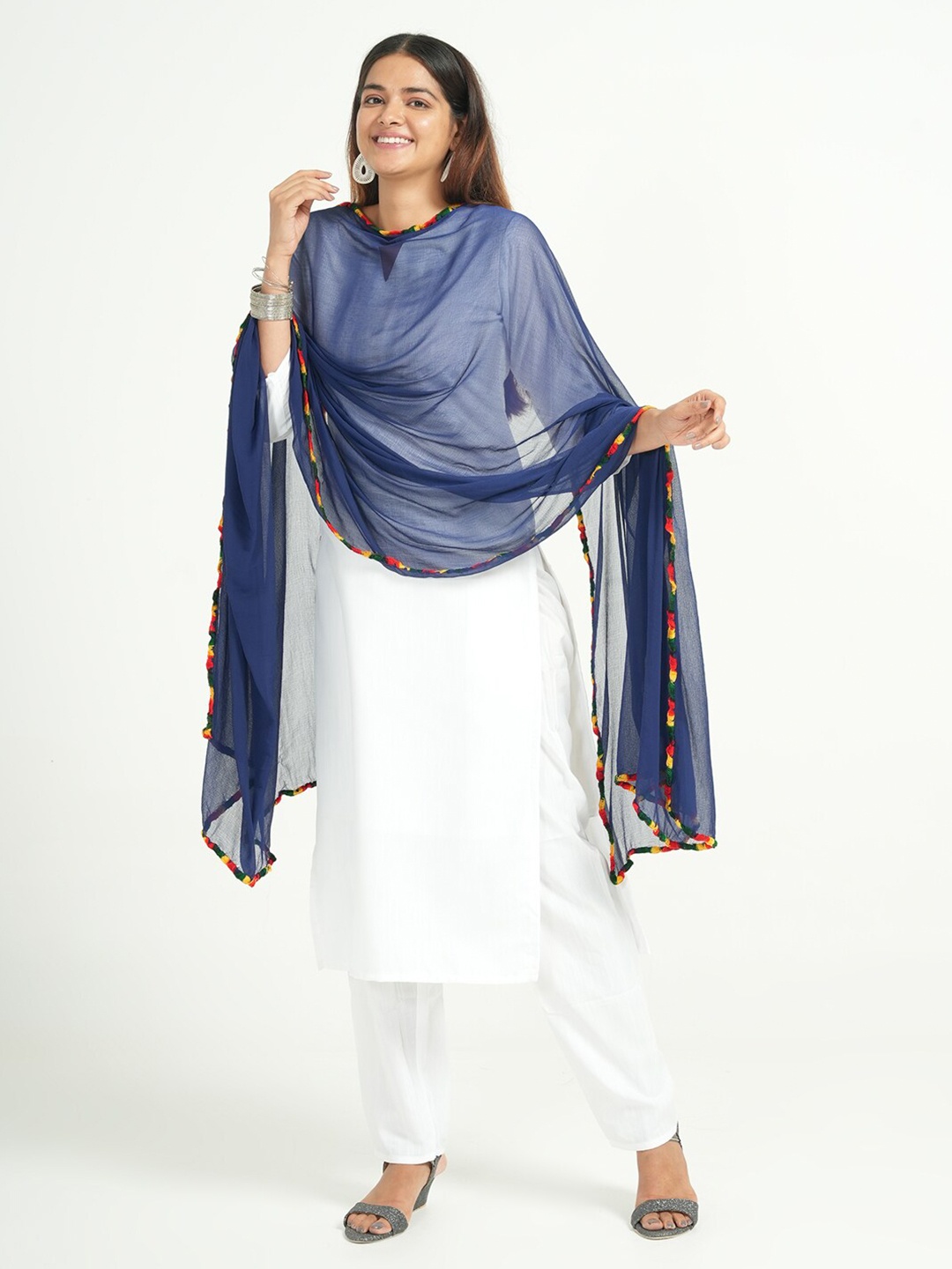 

HELLA FASHIONS Chiffon Dupatta, Navy blue