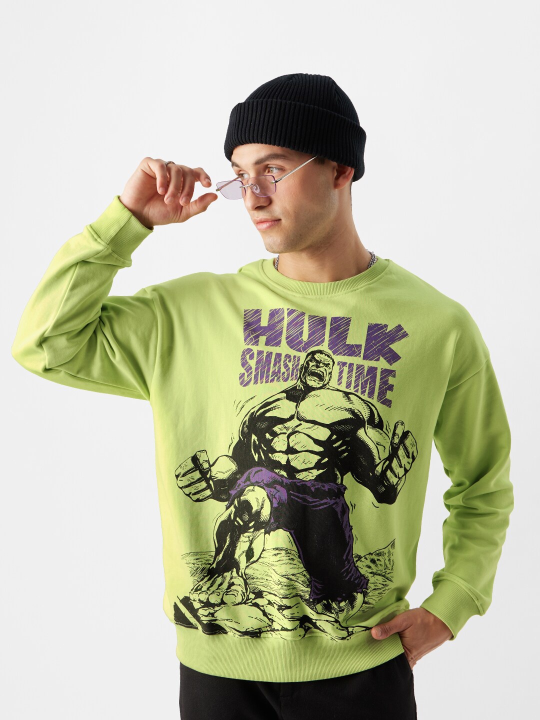 

The Souled Store Hulk Printed Sweatshirt, Green