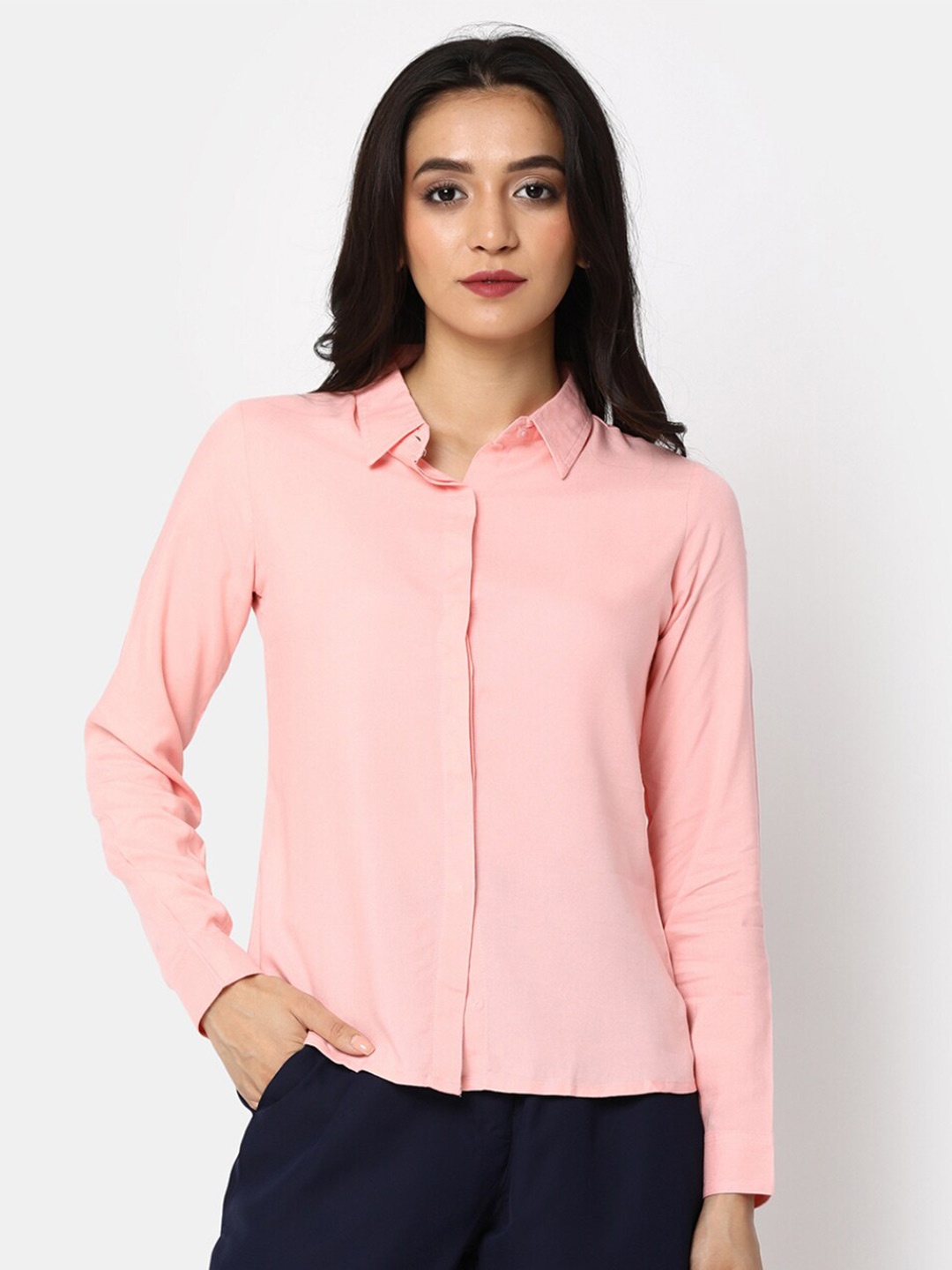 

V-Mart Spread Collar Casual Shirt, Pink