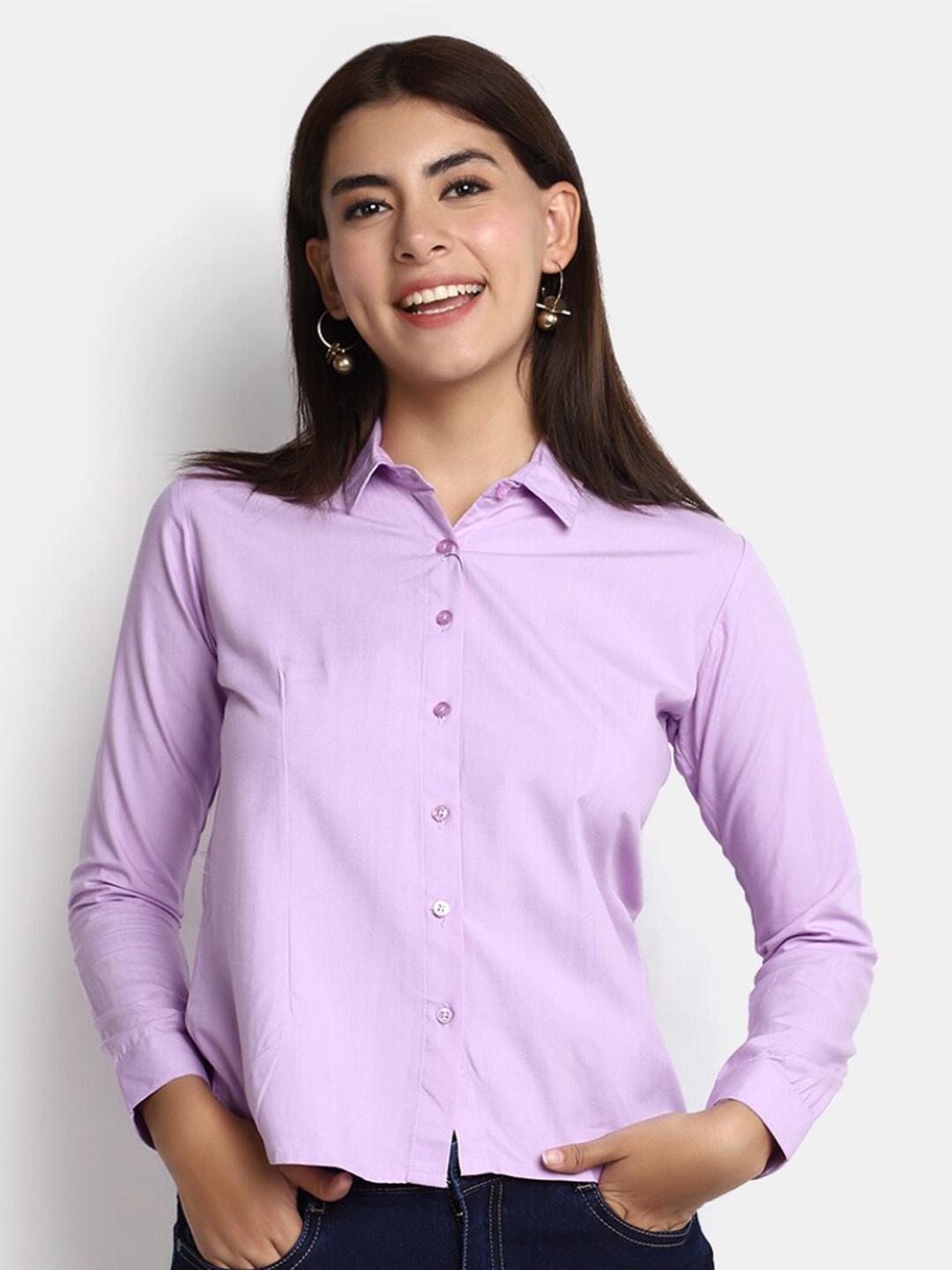 

V-Mart Shirt Collar Formal Shirt, Lavender