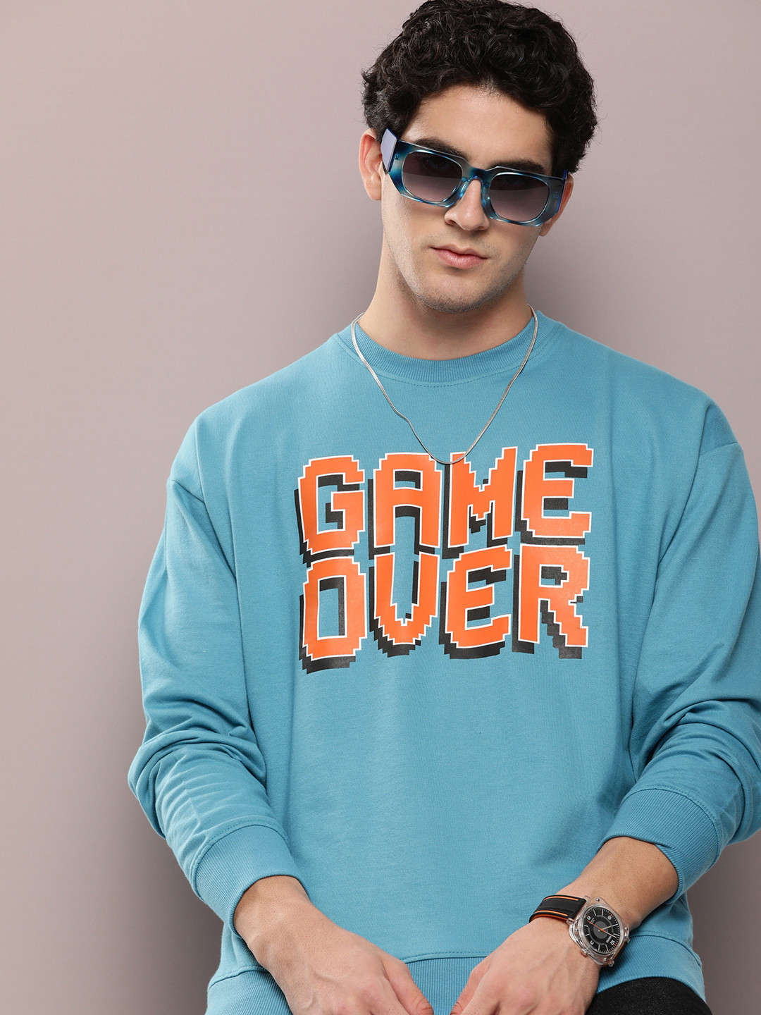 

Kook N Keech Men Typography Printed Sweatshirt, Blue