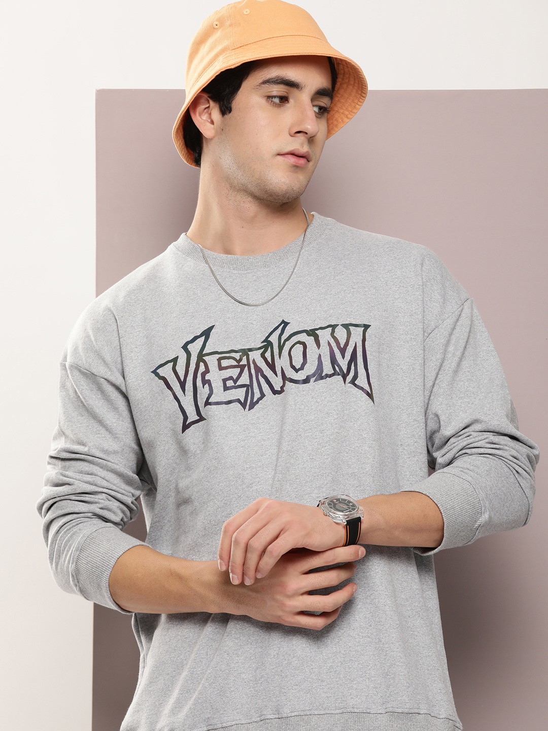 

Kook N Keech Men Venom Printed Sweatshirt, Grey