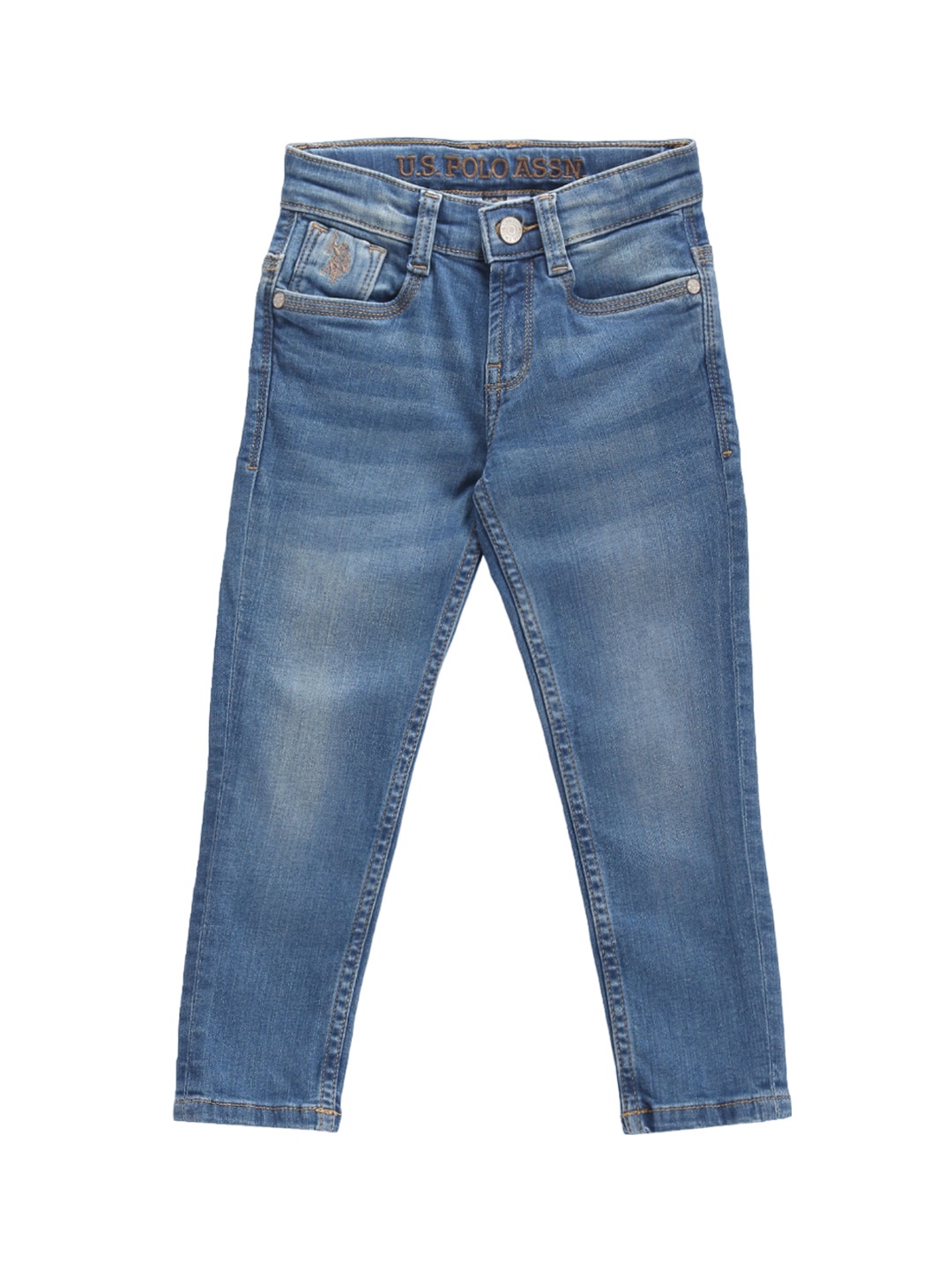

U.S. Polo Assn. Kids Boys Classic Skinny Fit Light Fade Stretchable Cotton Jeans, Blue