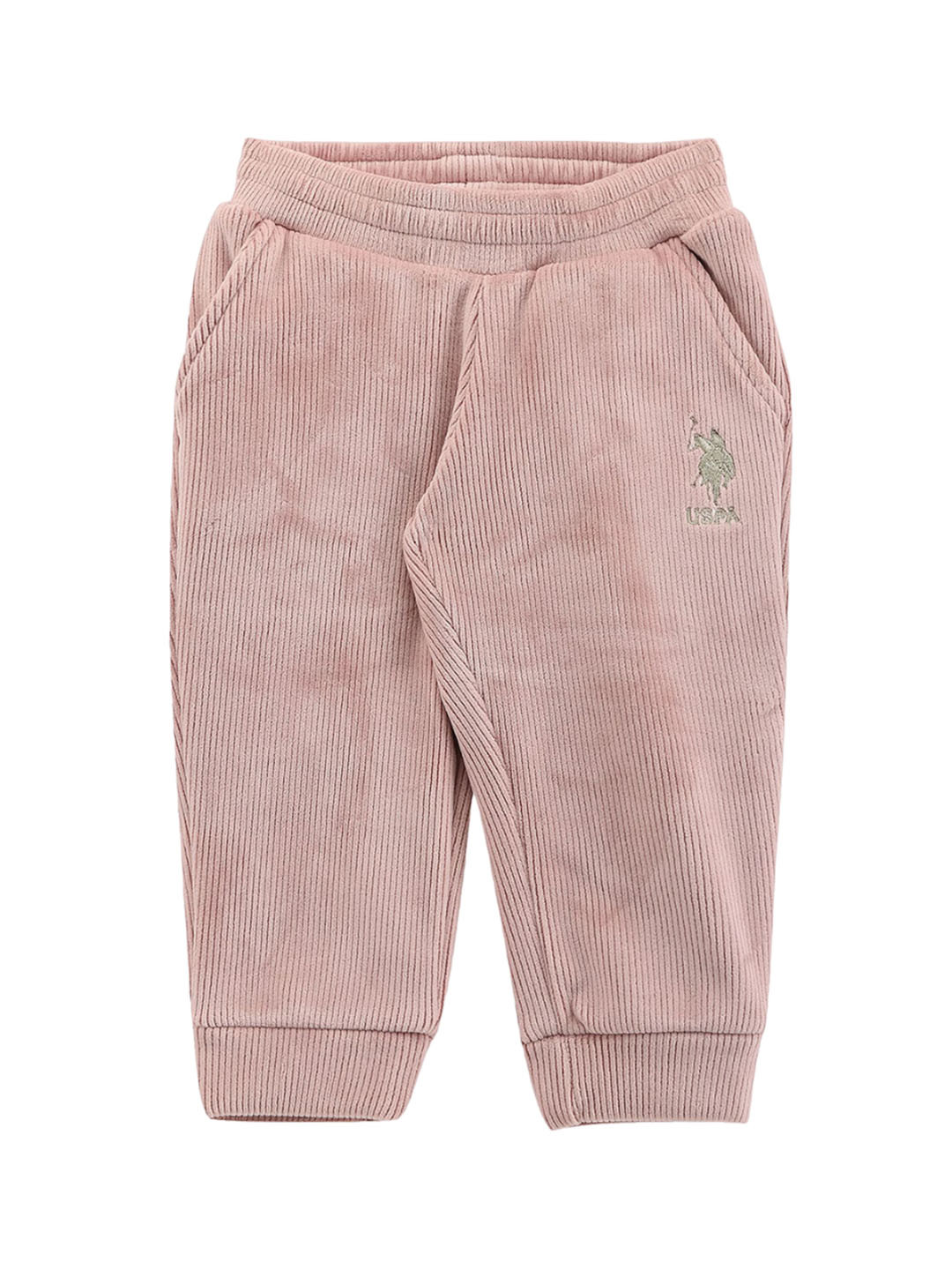 

U.S. Polo Assn. Kids Girls Mid-Rise Ribbed Joggers, Pink