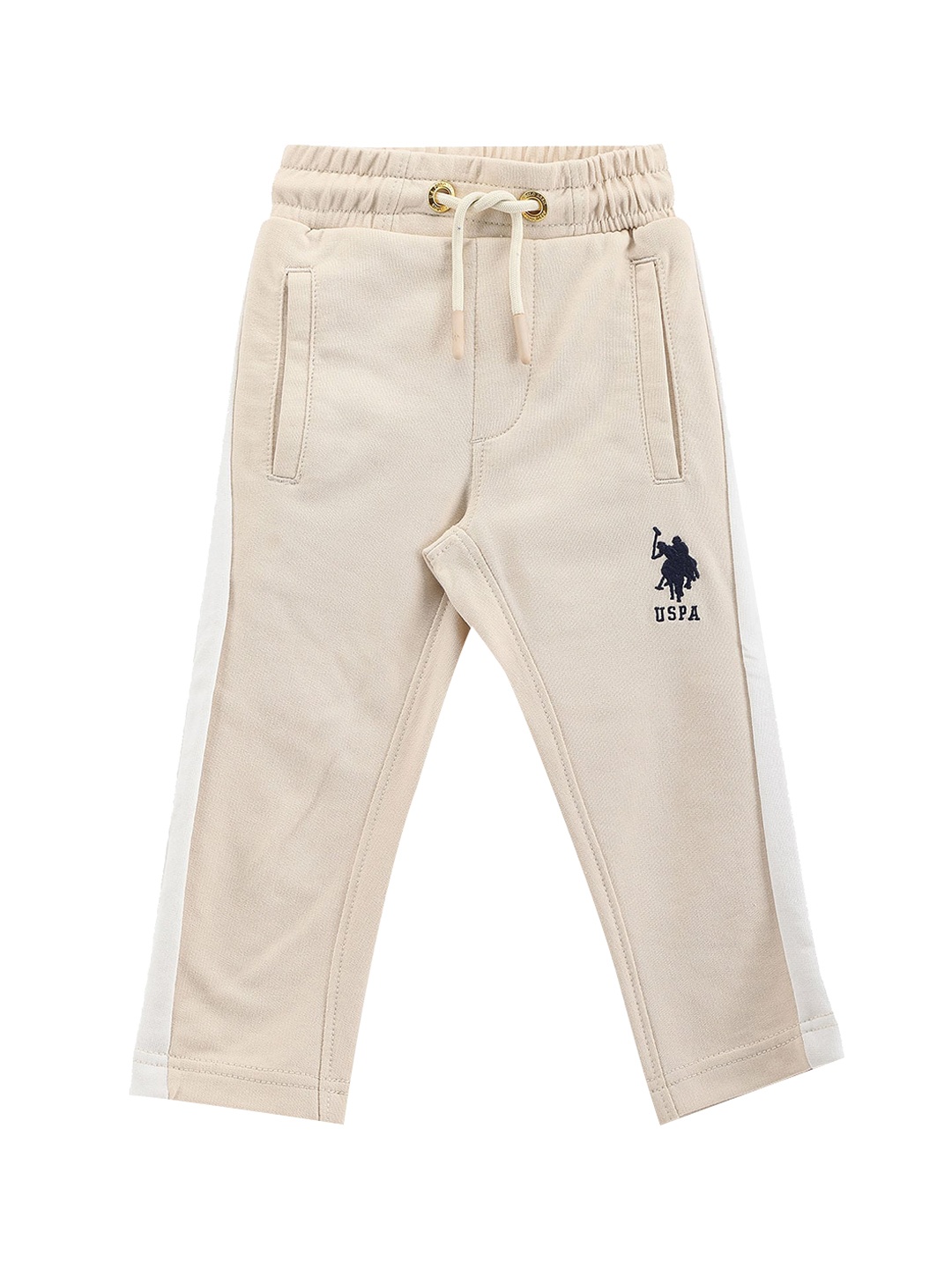 

U.S. Polo Assn. Kids Boys Mid-Rise Track Pants, Beige