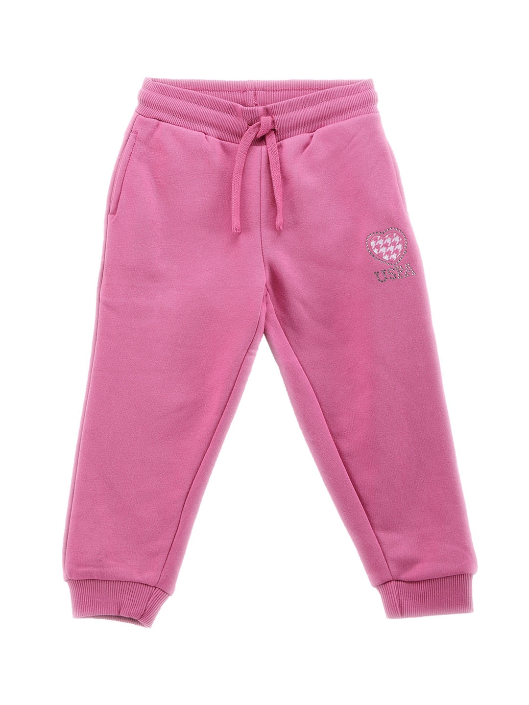 

U.S. Polo Assn. Kids Girls Mid Rise Joggers, Pink