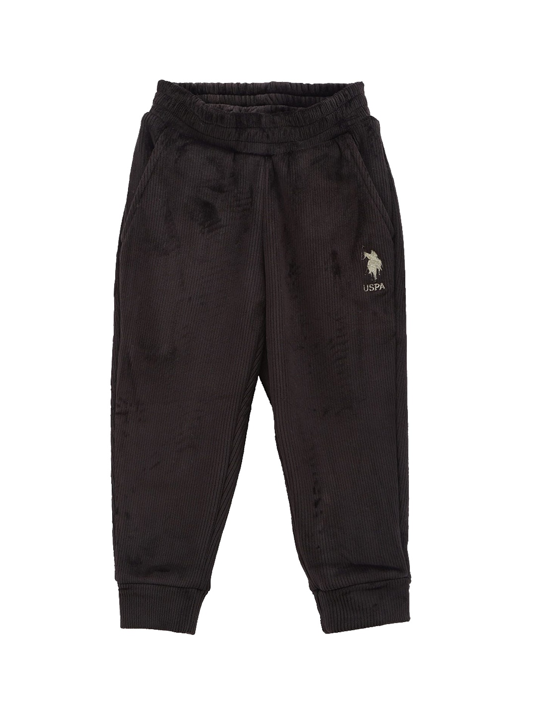 

U.S. Polo Assn. Kids Boys Textured Mid-Rise Joggers, Black