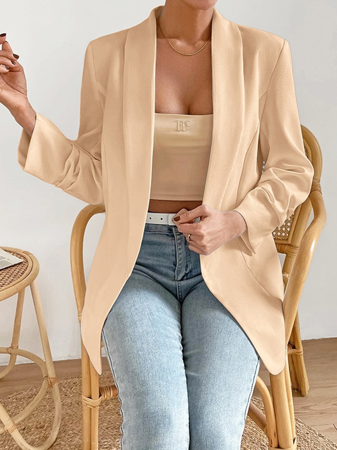 

StyleCast Khaki Single Breasted Casual Blazers