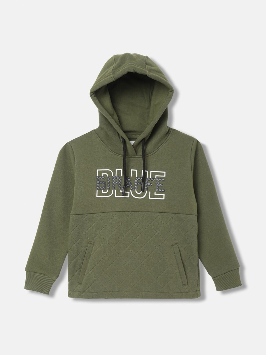 

Blue Giraffe Boys Printed Hooded Sweatshirt, Olive