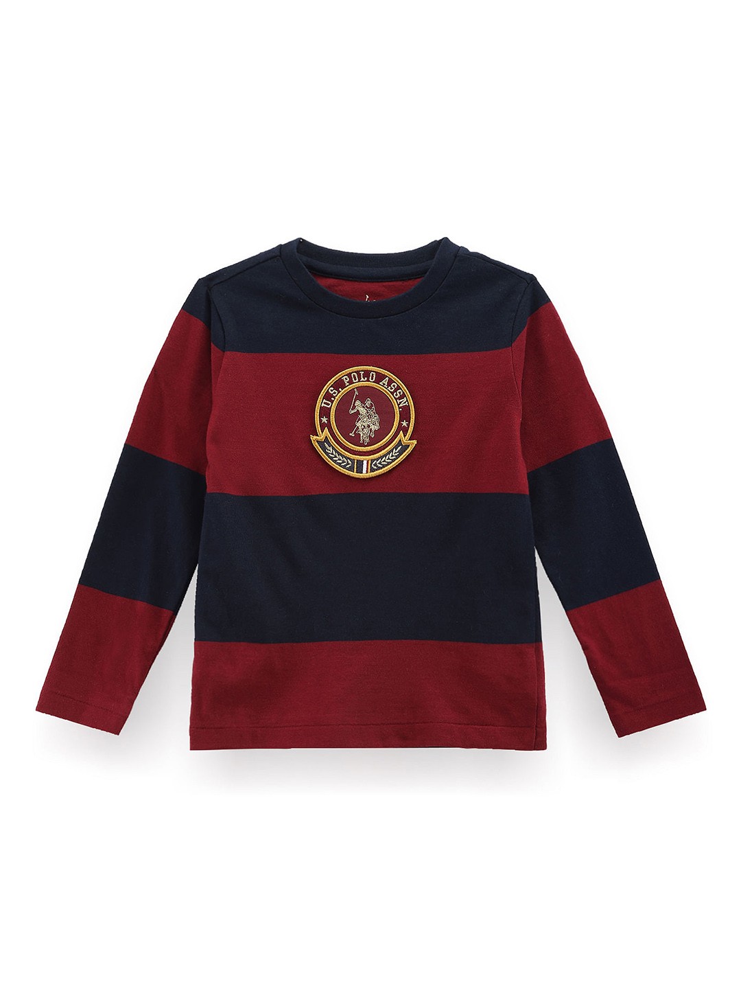 

U.S. Polo Assn. Kids Boys Colourblocked Pure Cotton T-shirt, Red