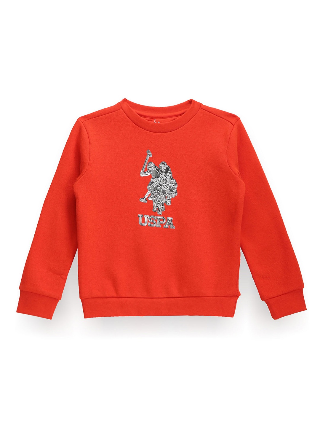 

U.S. Polo Assn. Kids Boys Brand Logo Printed Pure Cotton T-shirt, Red