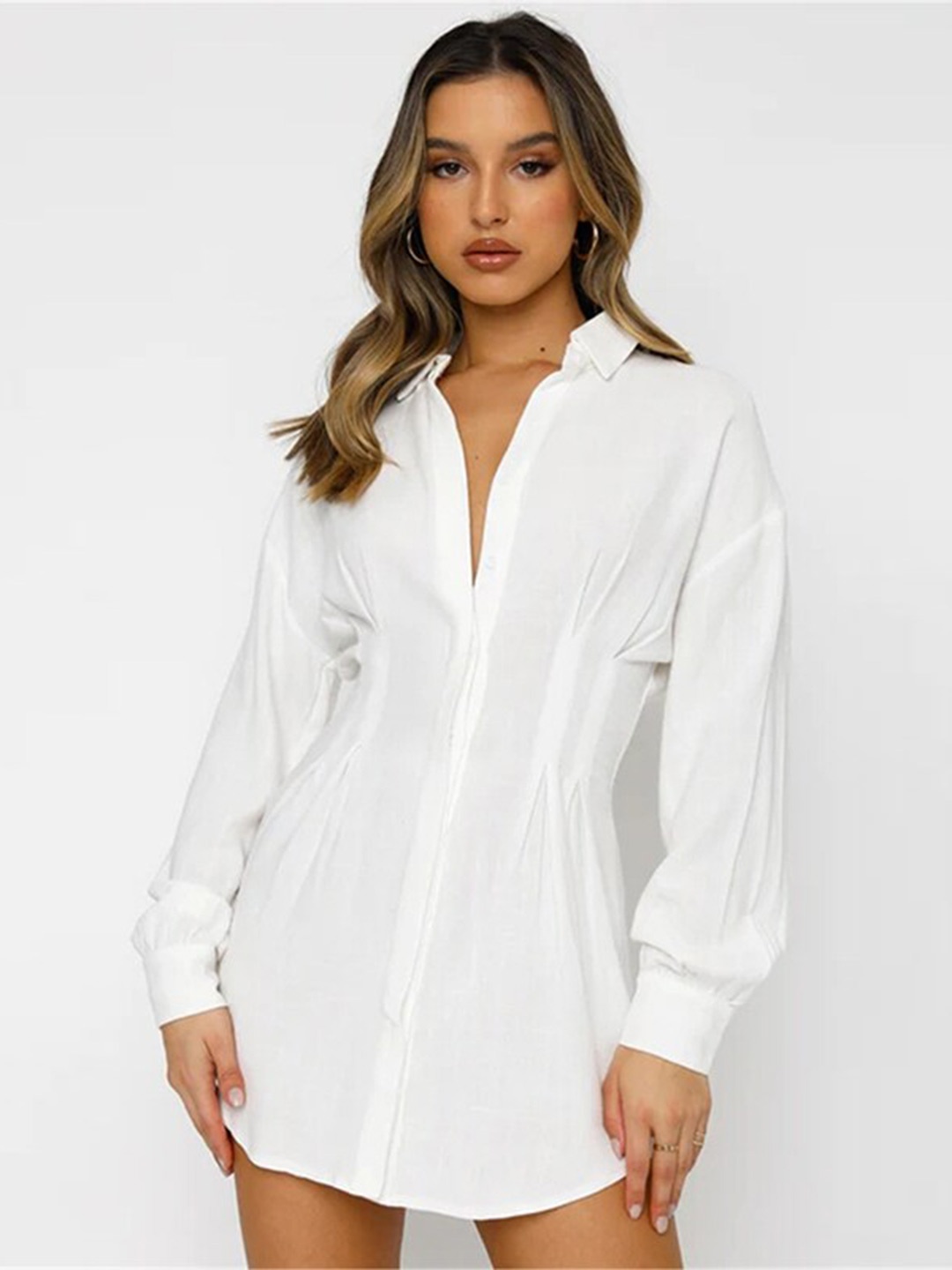 

StyleCast White Shirt Collar Mini Shirt Style Dress