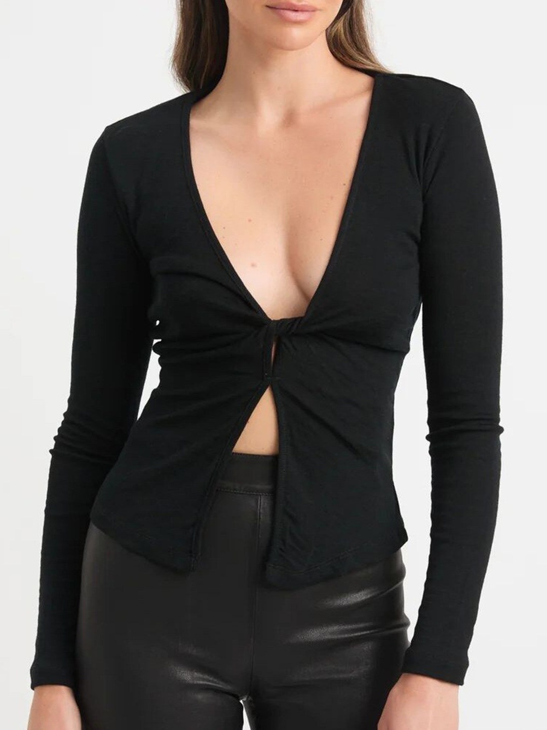 

StyleCast Black V-Neck Cut-Outs Top