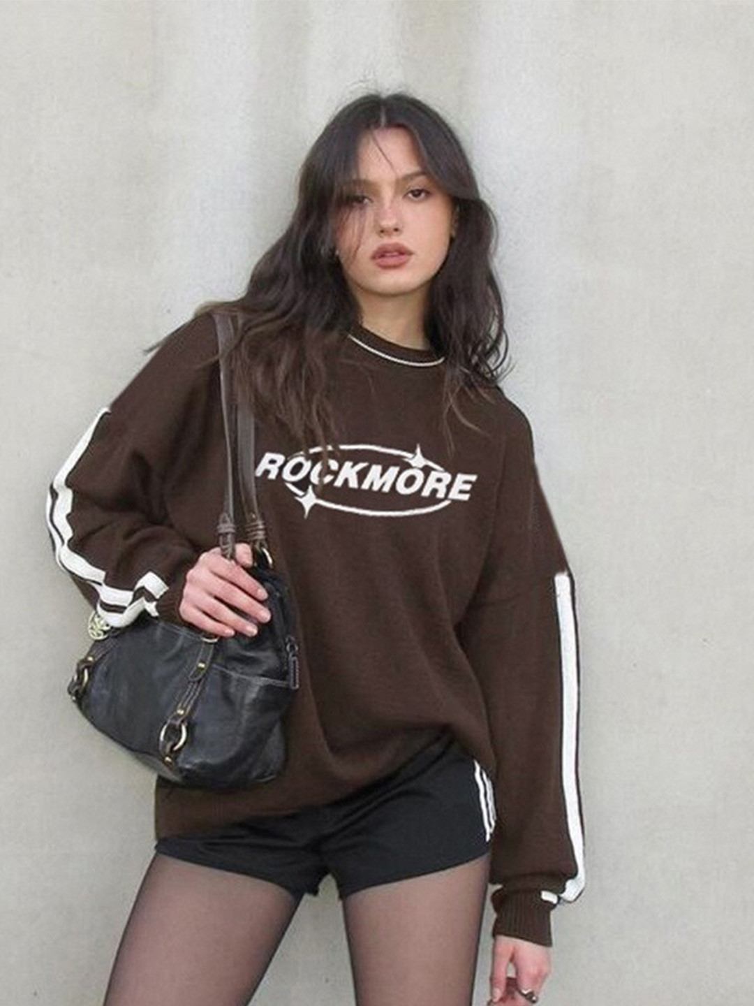 

StyleCast Brown Typography Printed Drop-Shoulder Sleeves Top