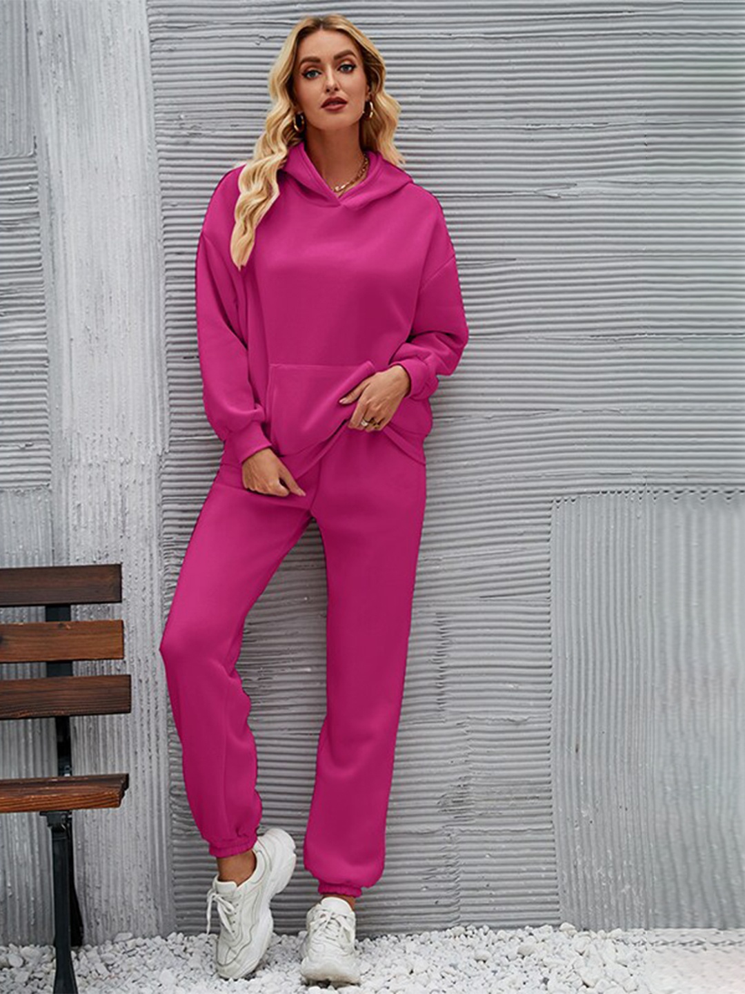 

StyleCast Fuchsia Hooded Pullover With Joggers