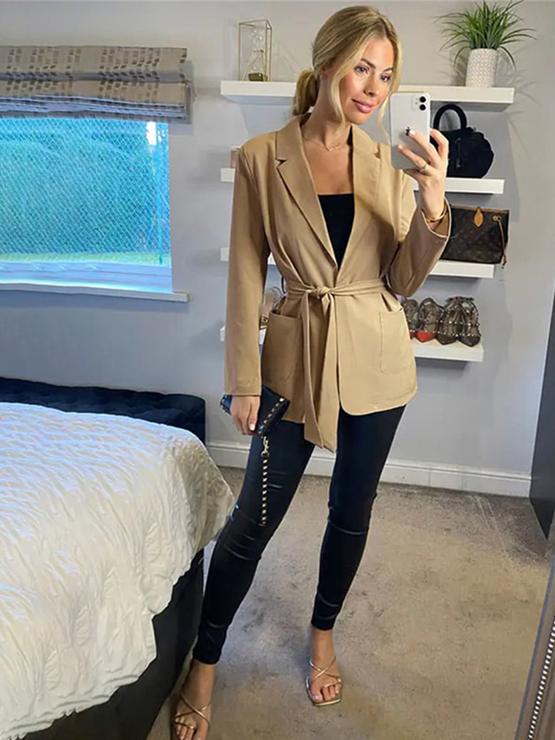 

StyleCast Khaki Longline Tailored Jacket