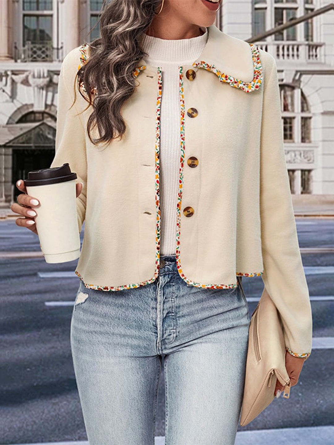 

StyleCast Beige Lightweight Rapid-Dry Crop Tailored Jacket