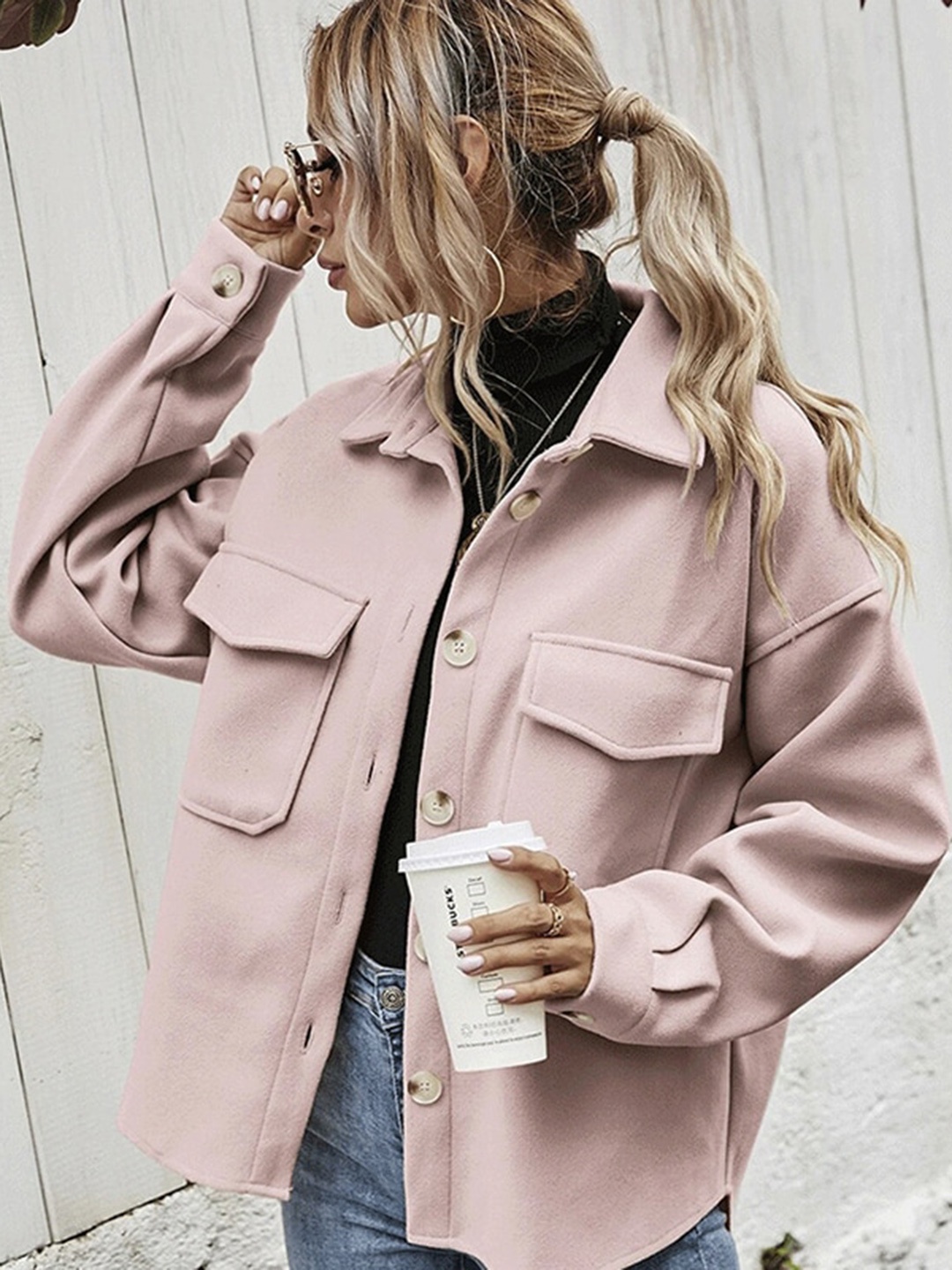 StyleCast Pink Insulator Longline Tailored Jacket